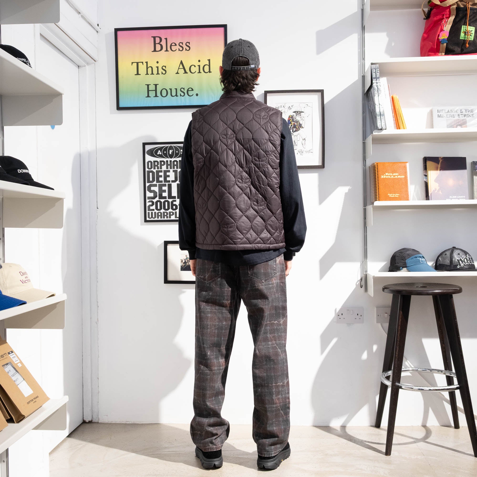 Fucking Awesome Distressed Plaid Fecke Denim Jean - Plaid