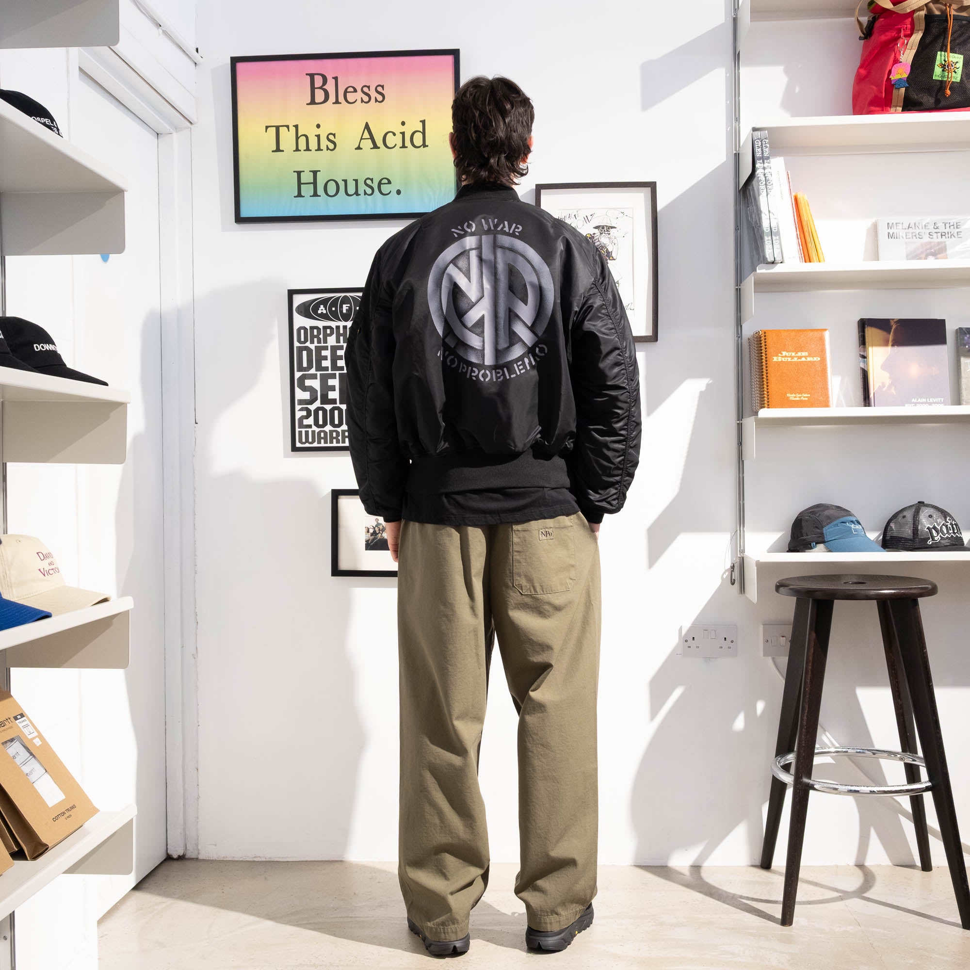 No Problemo x Alpha Industries No War MA-1 Jacket - Black