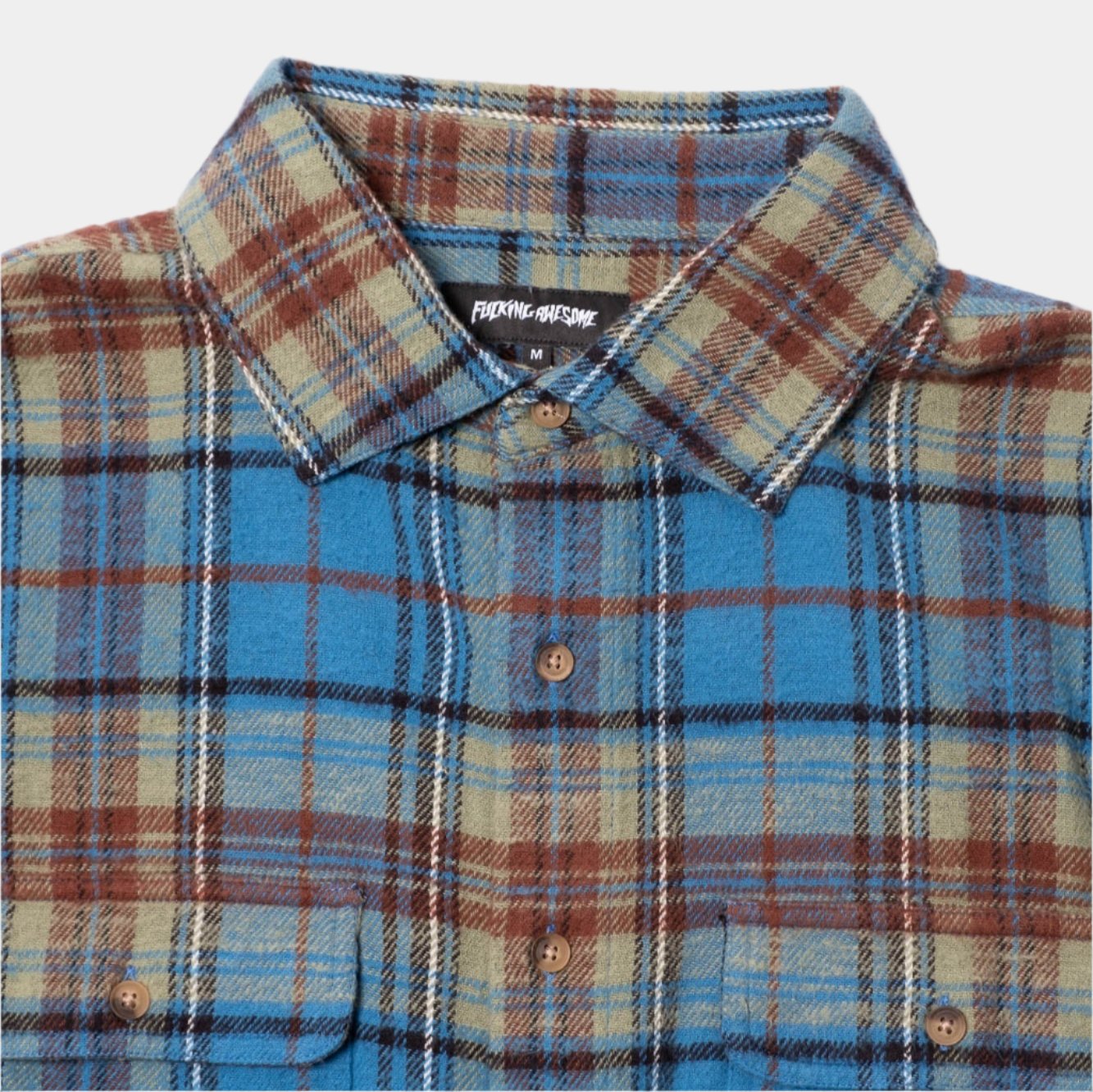 Fucking Awesome Rusty Plaid Flannel Shirt - Blue