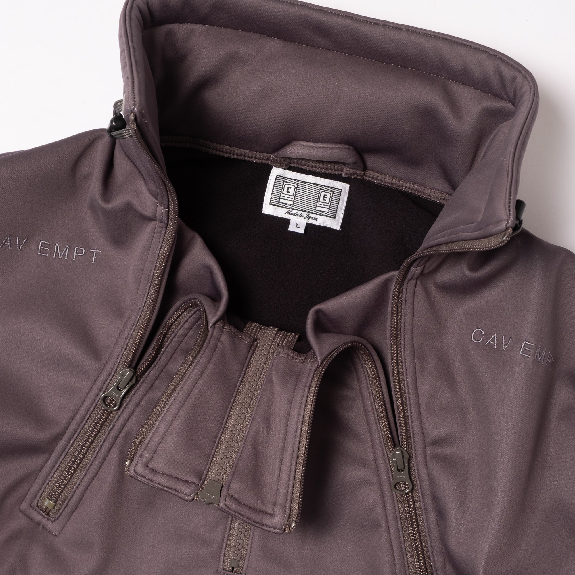 Cav Empt Fleece Back Half Zip - Grey