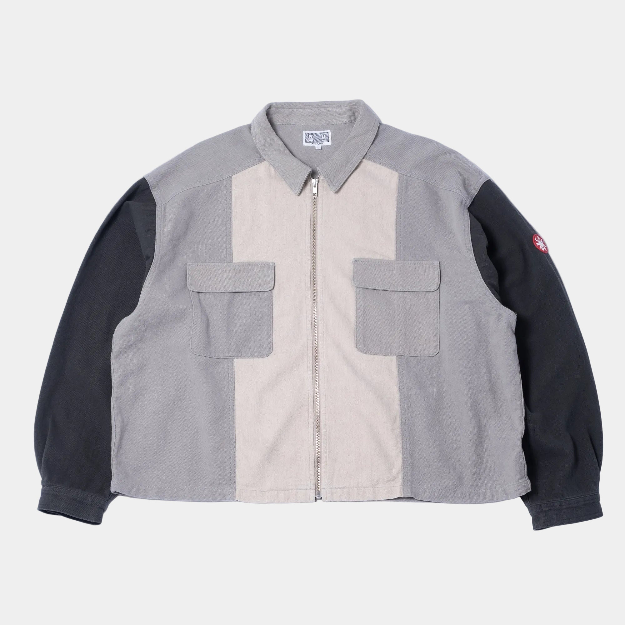Cav Empt Stripe Cut Short Shirt Jacket - Grey