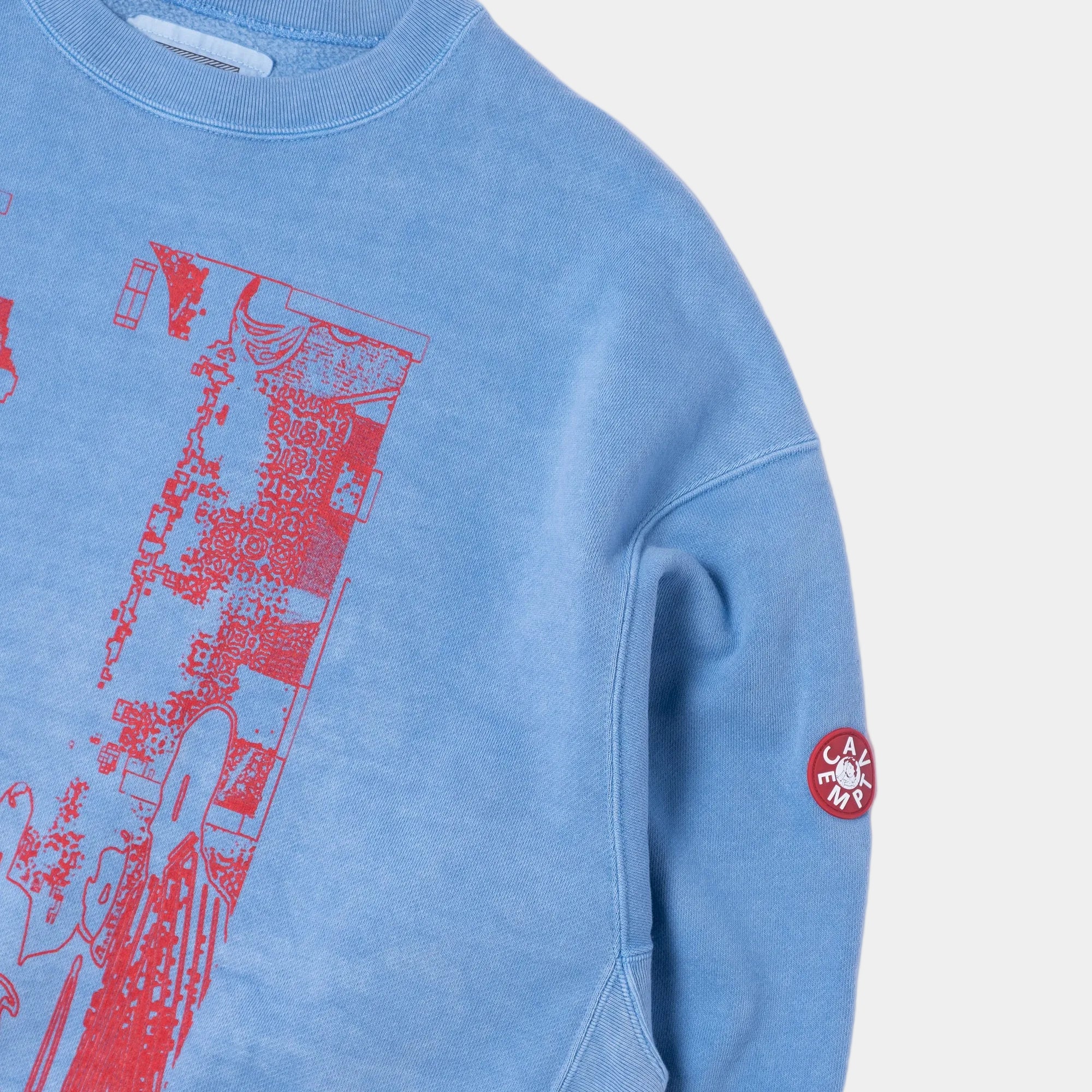 Cav Empt Overdye MD PLain Speech Crew Neck Sweater - Blue