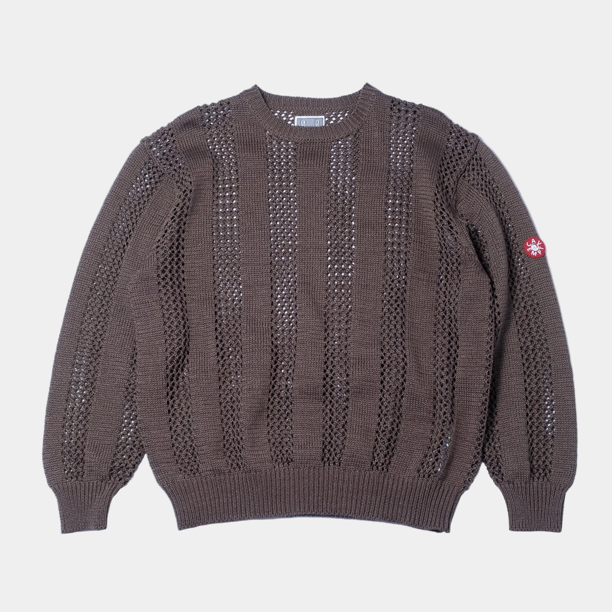 Cav Empt Cotton Wale Stripe Knit Sweater - Khaki