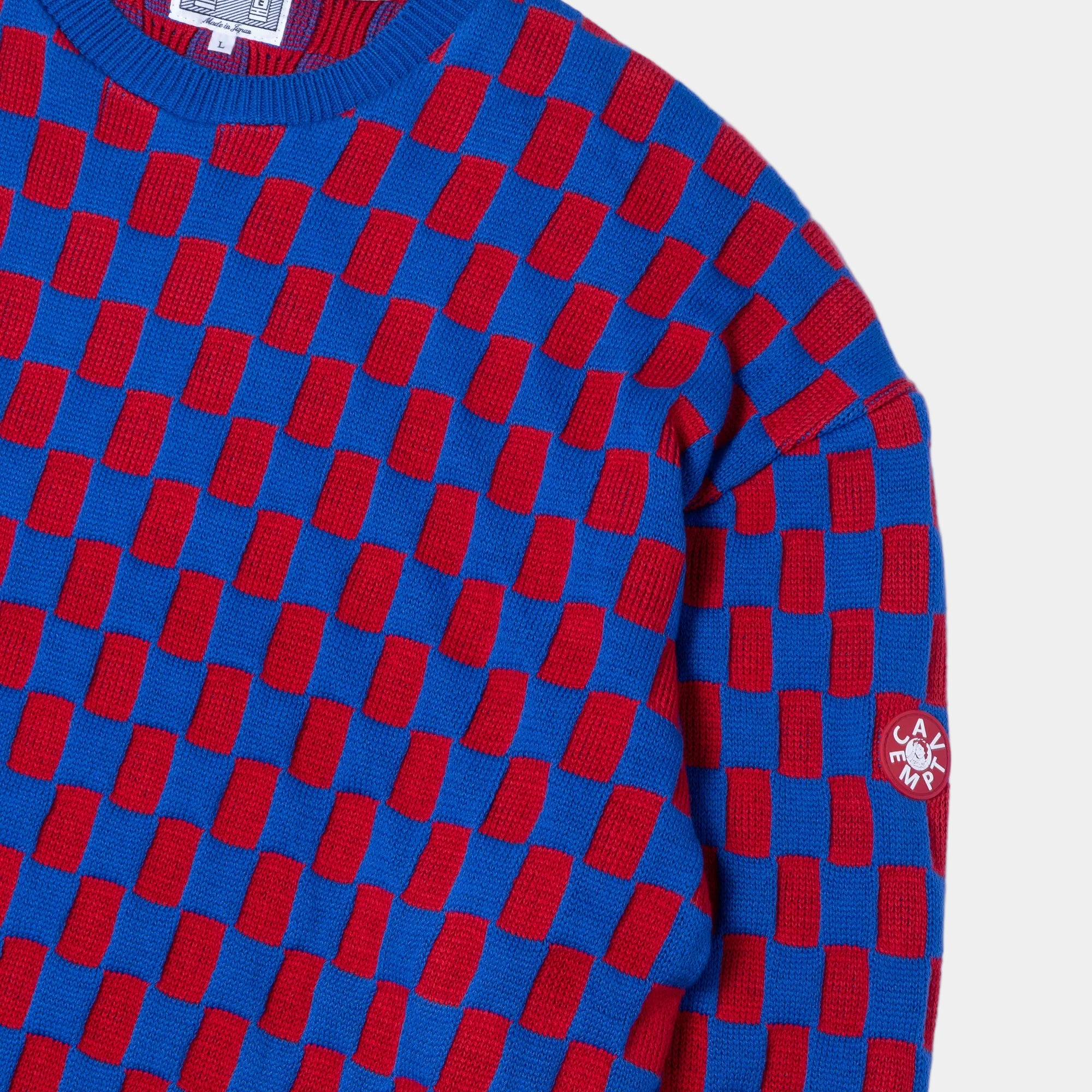 Cav Empt Rectangular Block Knit Sweater - Blue