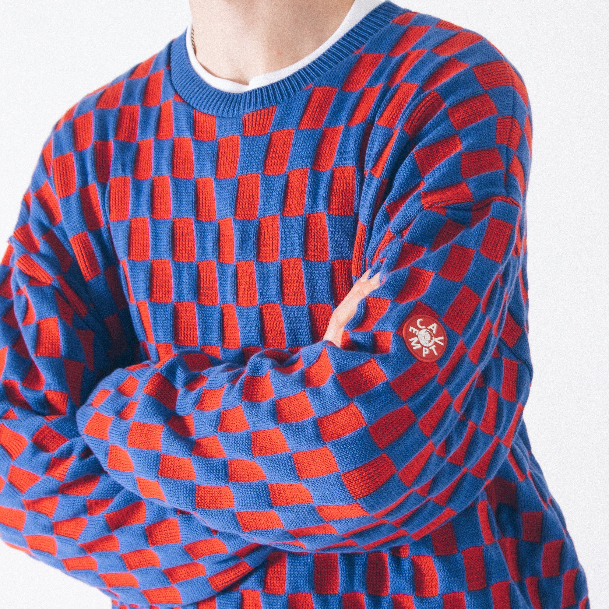 Cav Empt Rectangular Block Knit Sweater - Blue