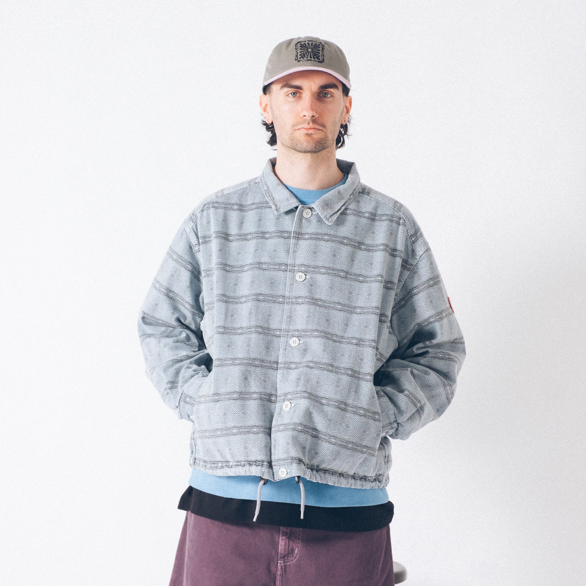 Cav Empt Overdye FK Pattern Button Jacket - Blue