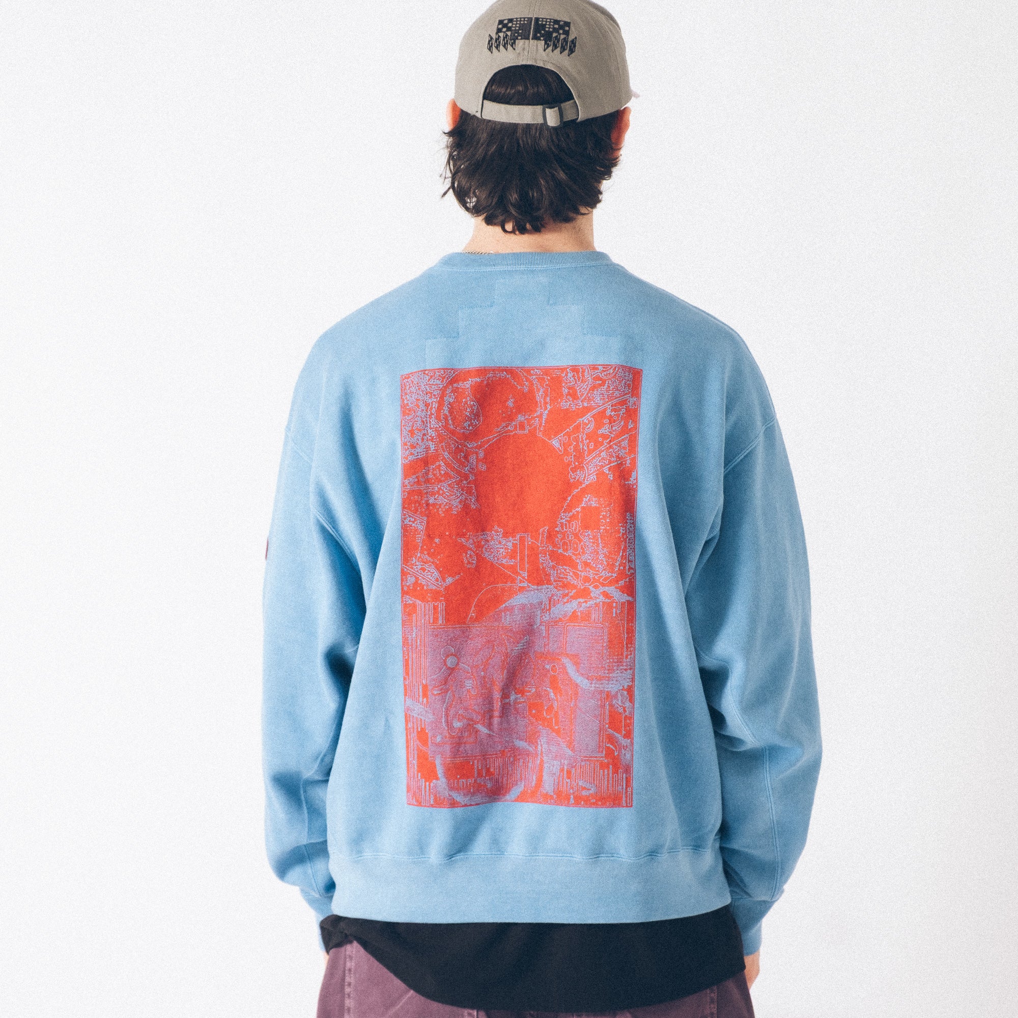 Cav Empt Overdye MD PLain Speech Crew Neck Sweater - Blue