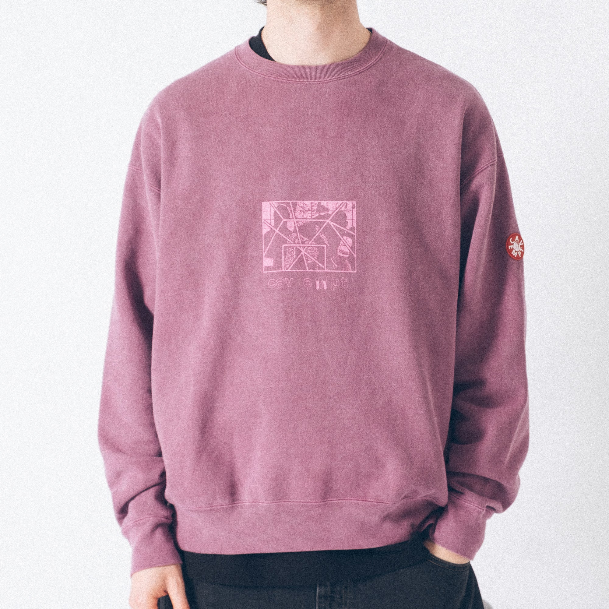 Cav Empt Overdye Paradigm Crew Neck Sweater - Burgundy