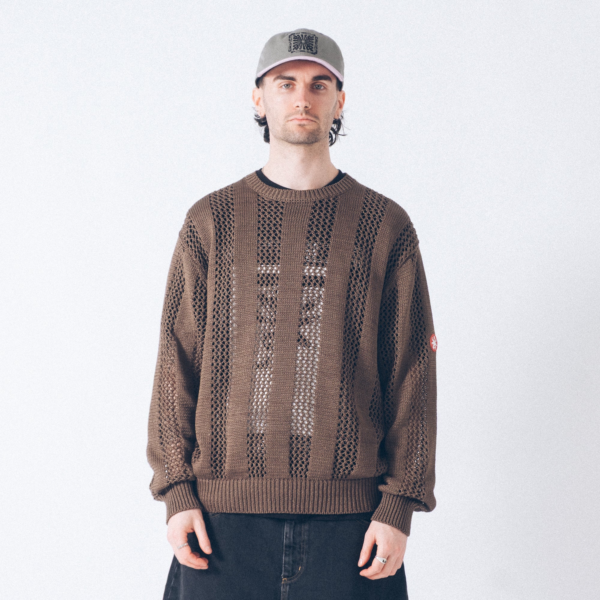 Cav Empt Cotton Wale Stripe Knit Sweater - Khaki