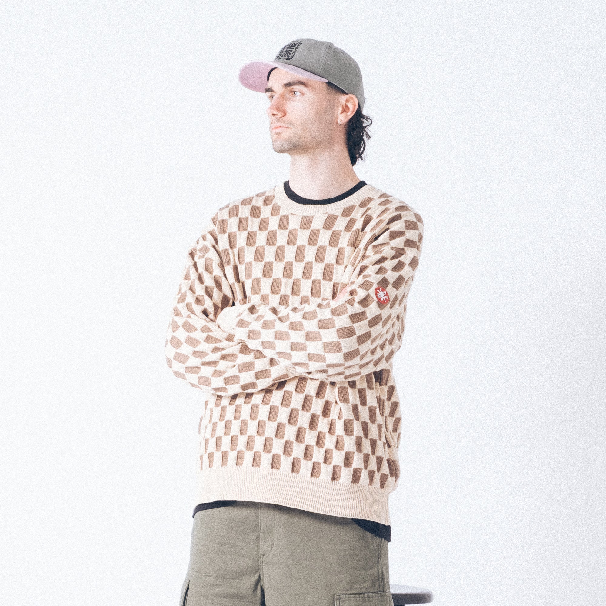 Cav Empt Rectangular Knit Sweater - Beige
