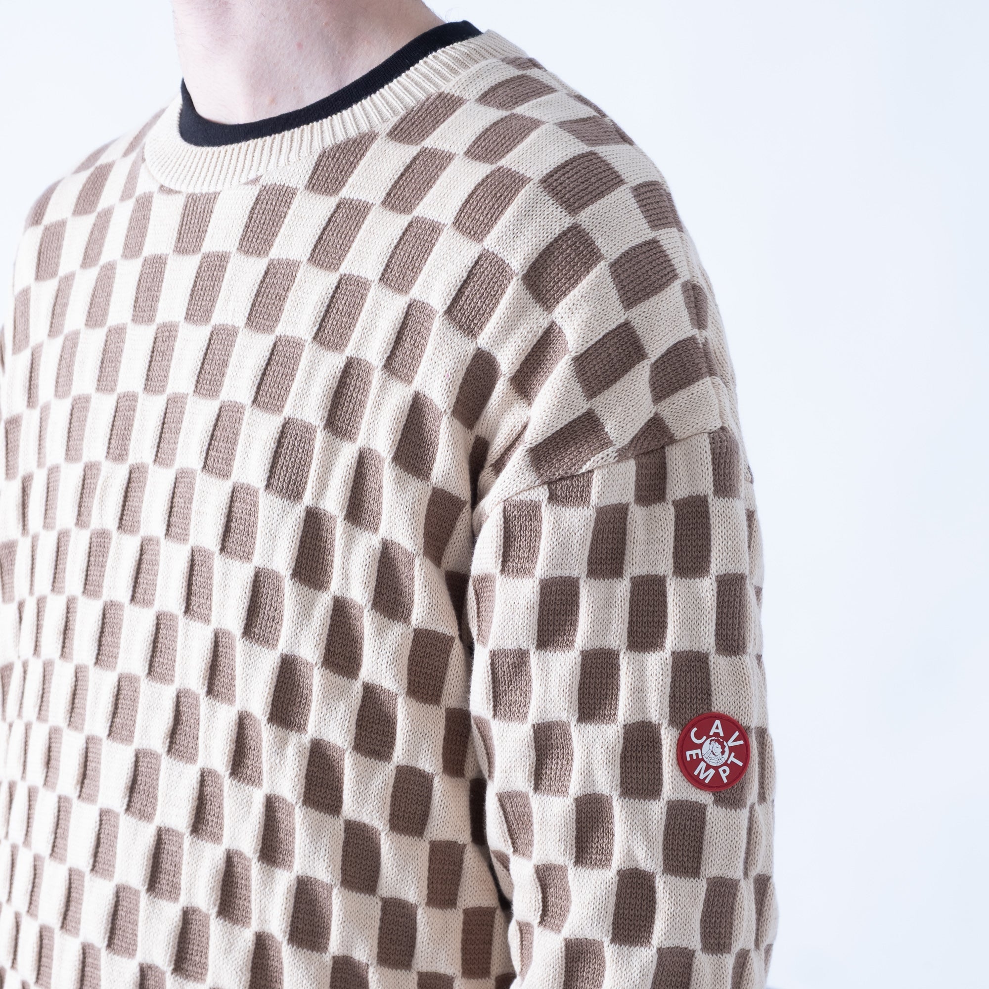 Cav Empt Rectangular Knit Sweater - Beige