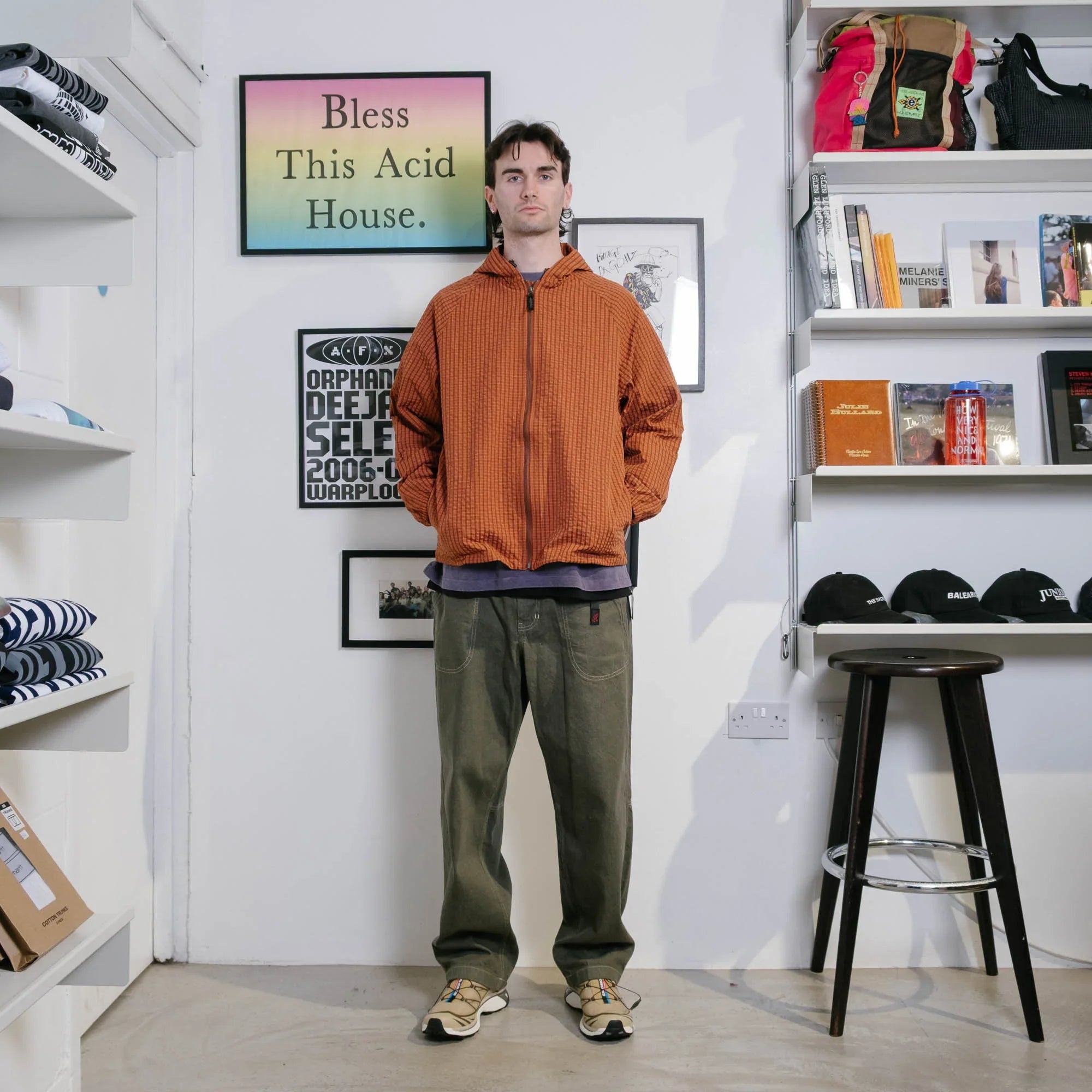 Gramicci Northside Plaid Hooded Jacket - Brick
