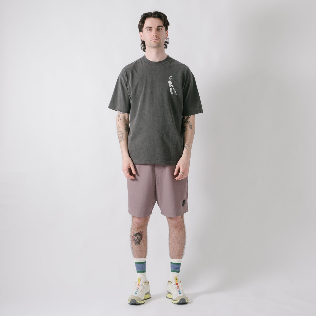 Never Never X Out Of Office Pin Tee - Washed Black