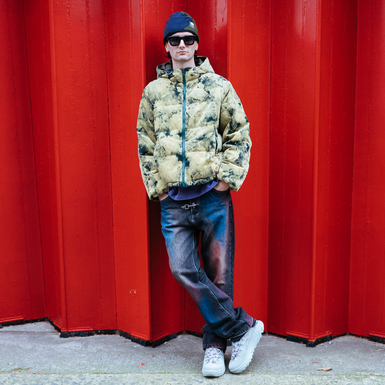 Brain Dead Bleach Dyed Dimension Puffer Jacket - Olive