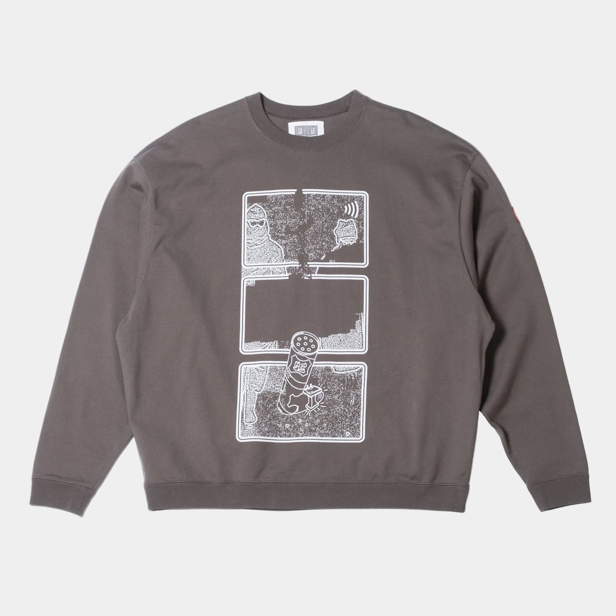 Cav Empt MD Clean Room LIGHT BIG Crew Neck Sweatshirt - Charcoal
