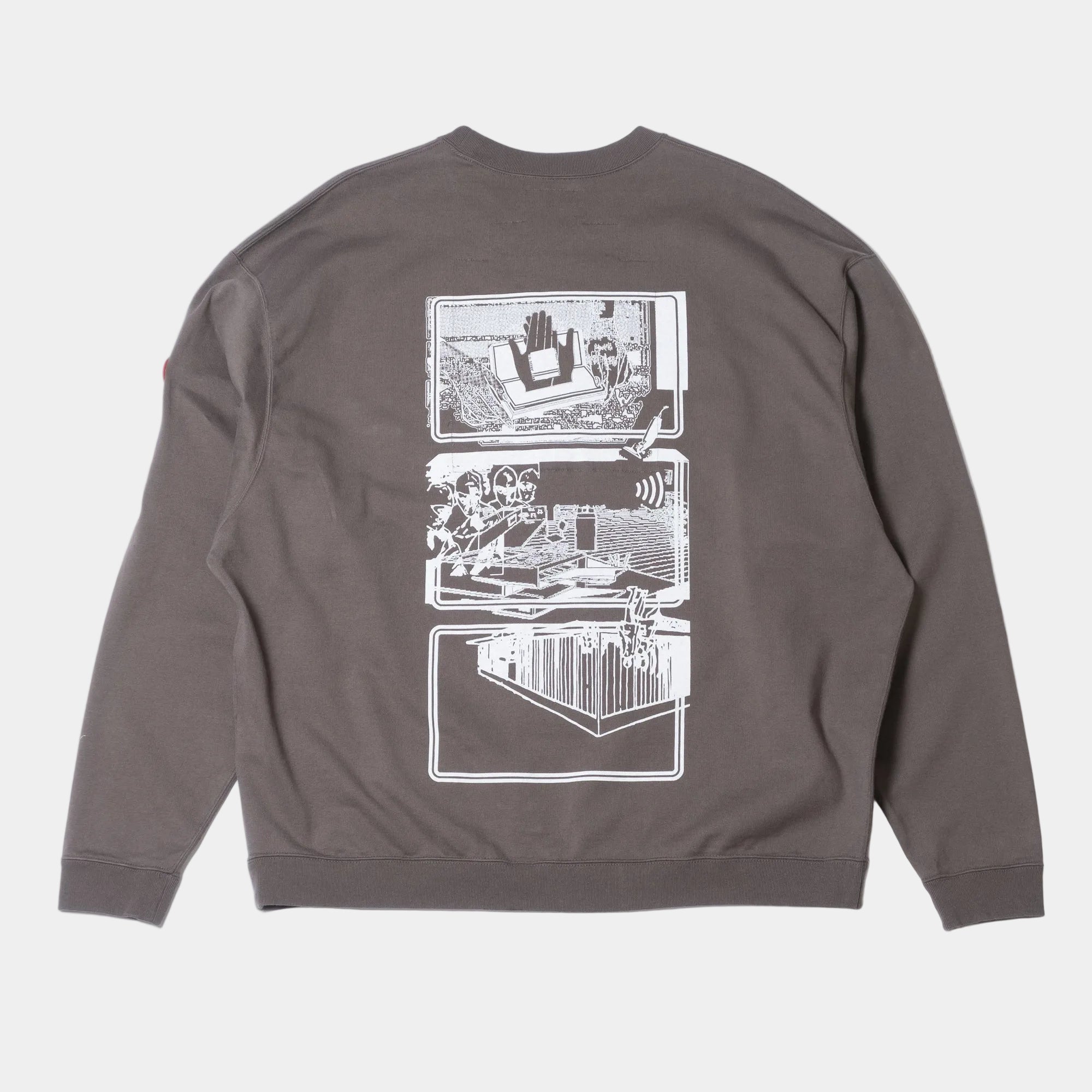 Cav Empt MD Clean Room LIGHT BIG Crew Neck Sweatshirt - Charcoal