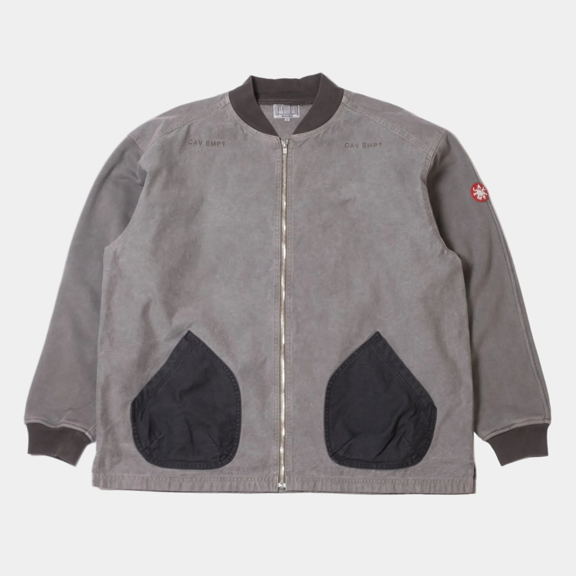 Cav Empt Overdye Jersey Sleeve Zip Jacket - Khaki