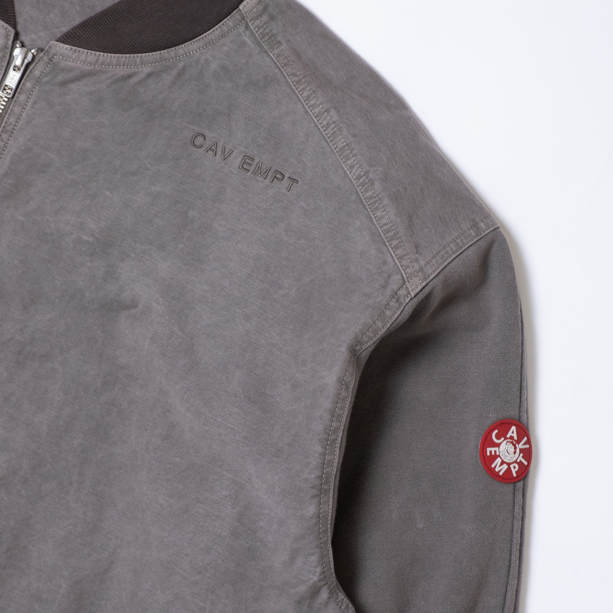 Cav Empt Overdye Jersey Sleeve Zip Jacket - Khaki