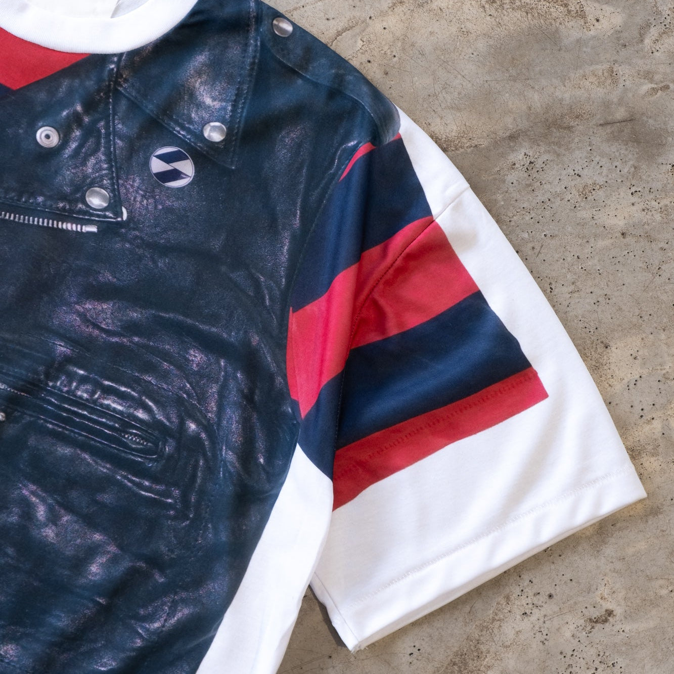 The Salvages Moto Border T-Shirt - White