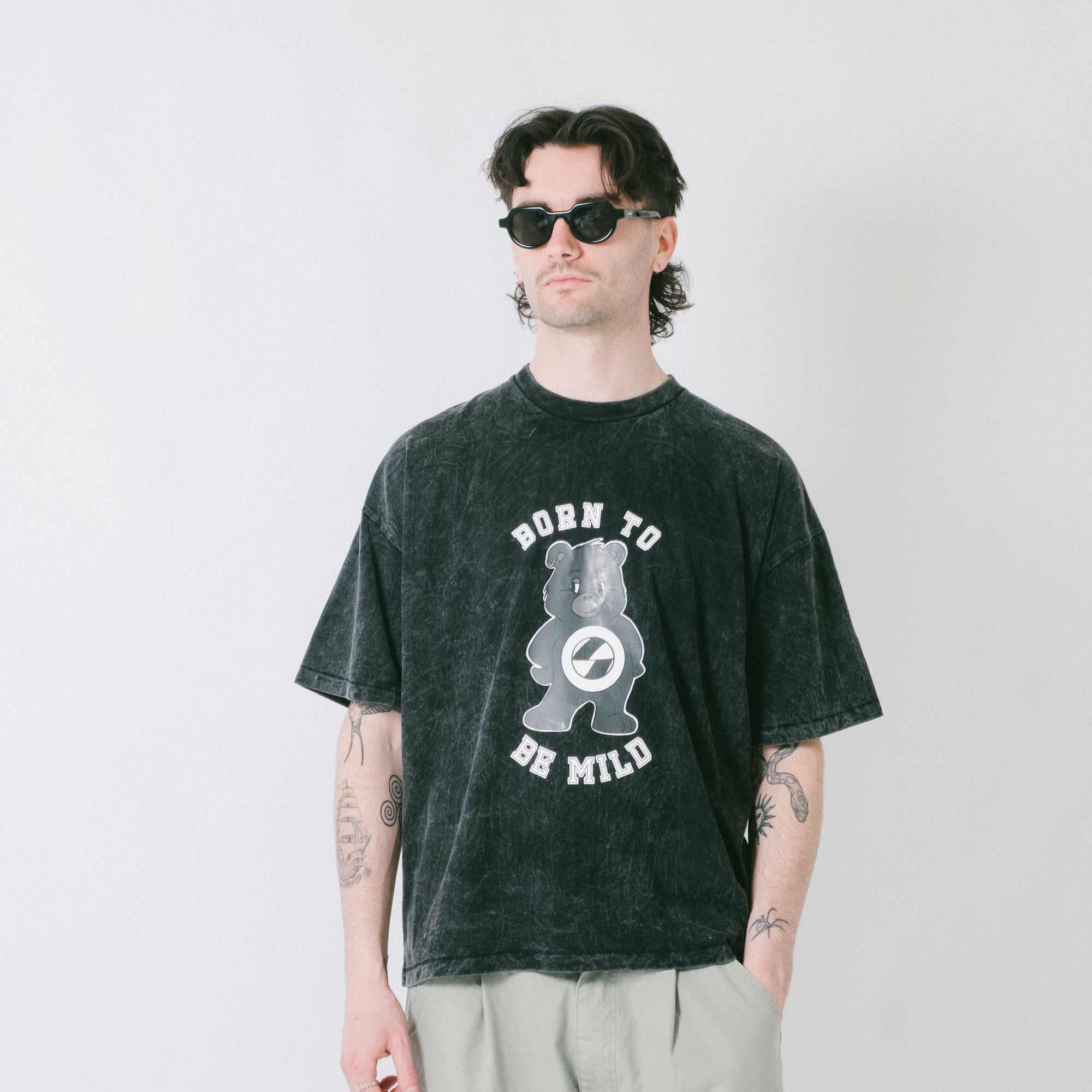 The Salvages Born To Be Mild Bear T-Shirt - Vintage Black