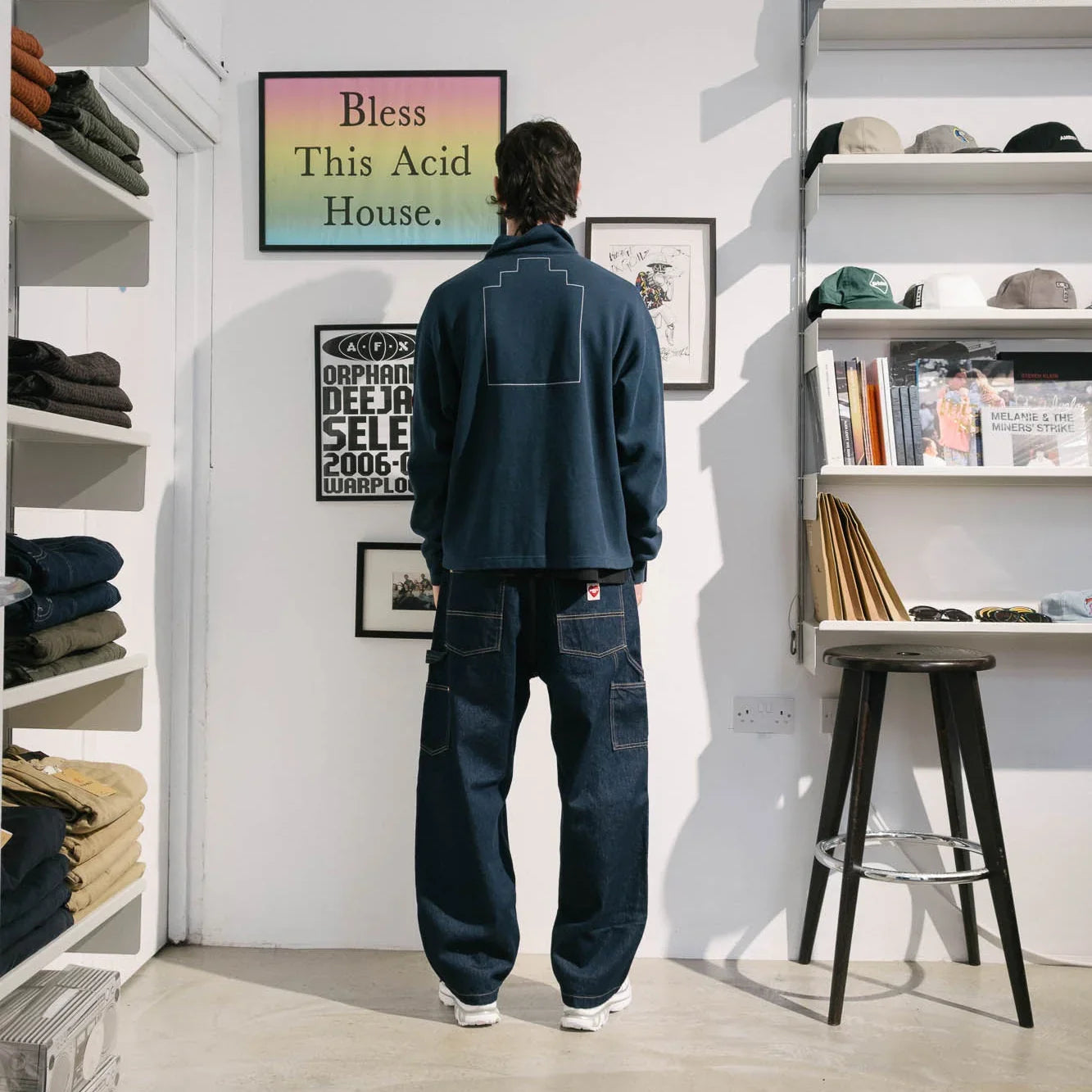 Cav Empt DBL Knit Collared Zip Up - Navy