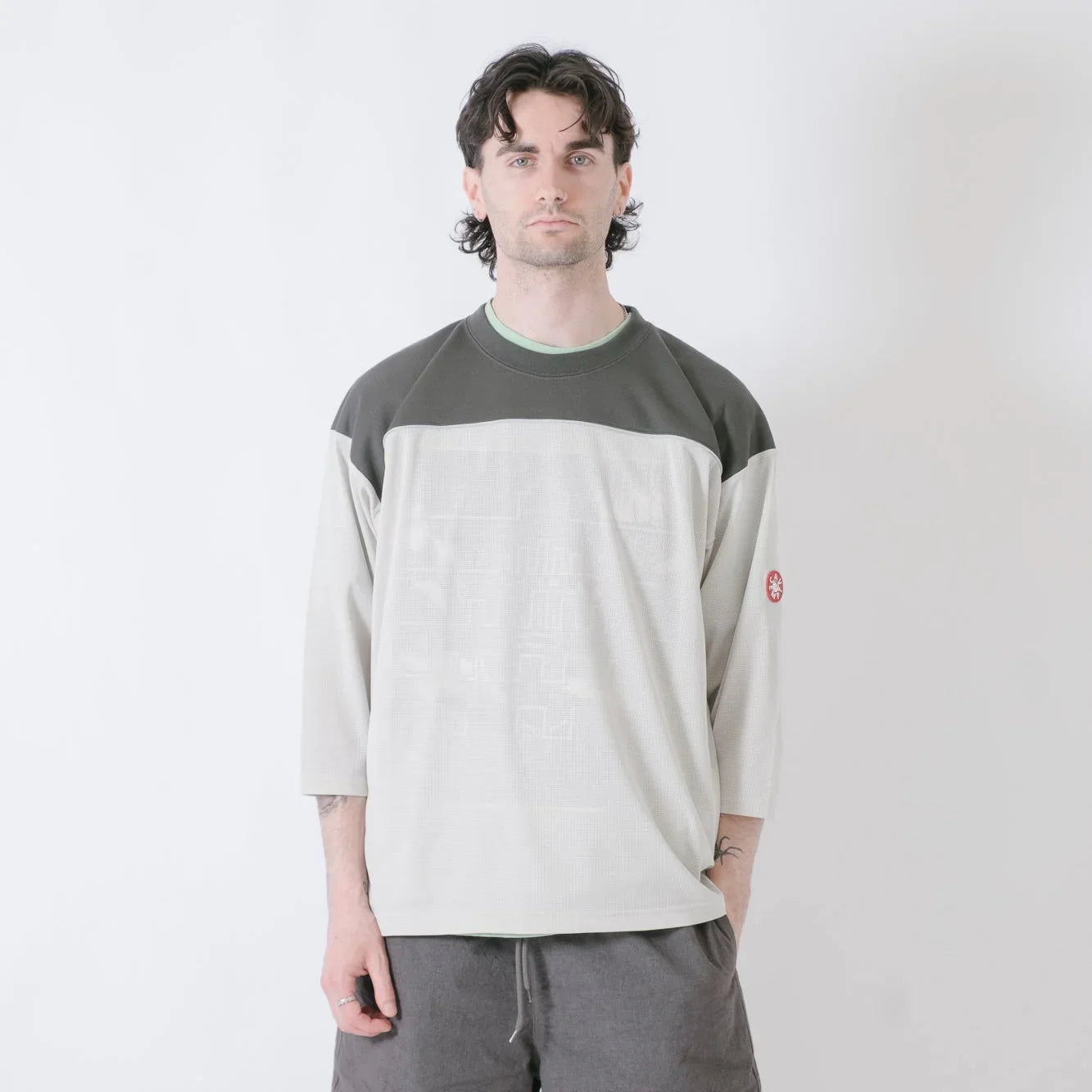 Cav Empt Mesh FB Crew Neck Sweater - Grey