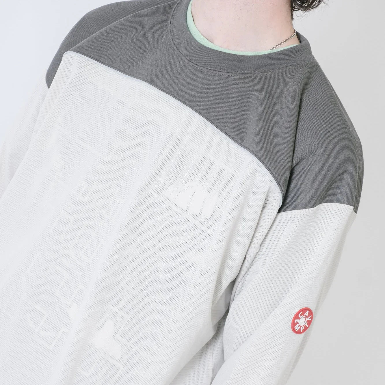 Cav Empt Mesh FB Crew Neck Sweater - Grey