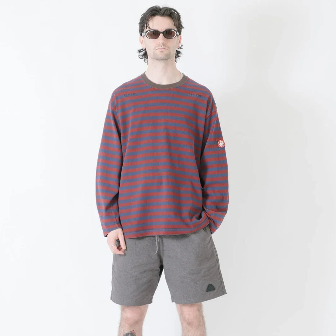 Cav Empt Overdye Stripe Long Sleeve Top - Brown