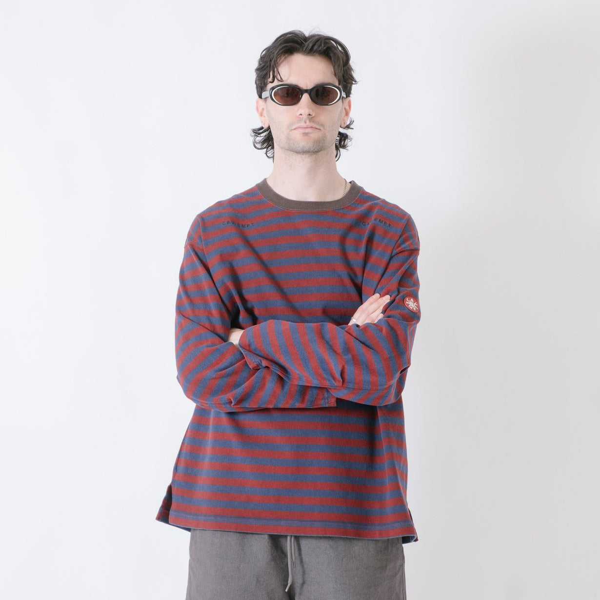 Cav Empt Overdye Stripe Long Sleeve Top - Brown