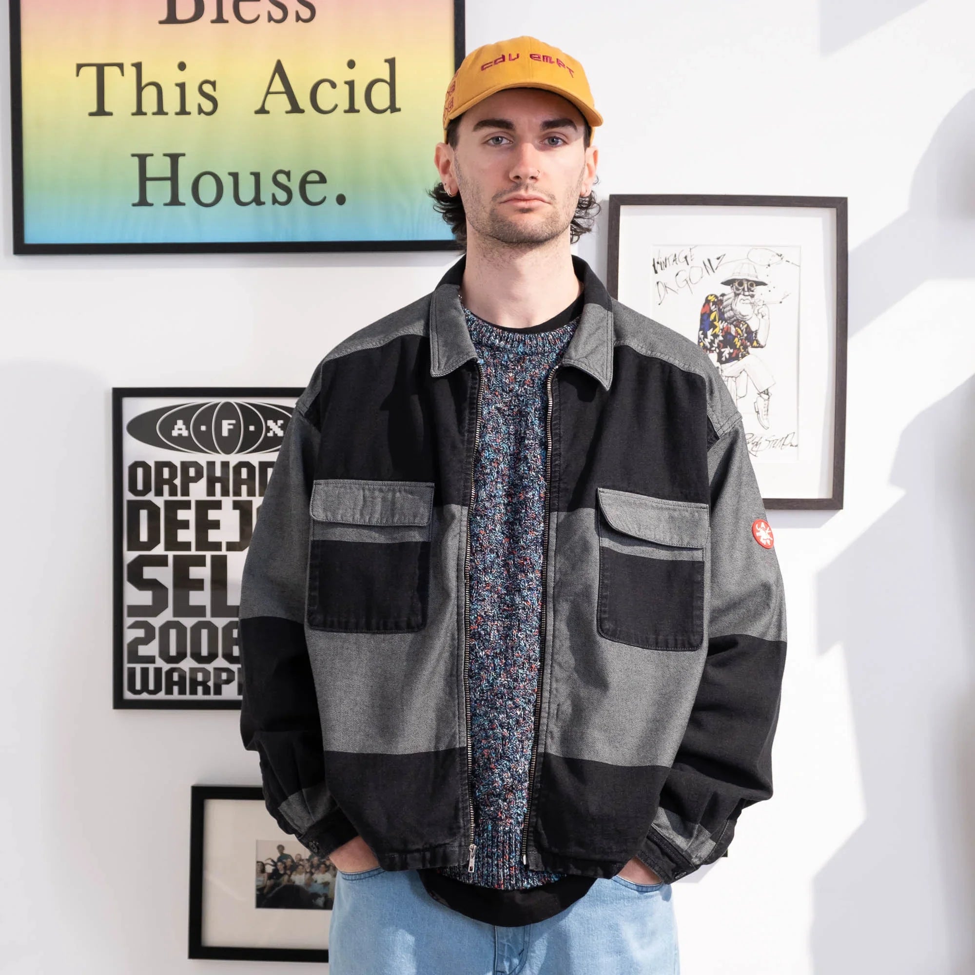 Cav Empt Overdye Stripe Short Shirt Jacket - Grey