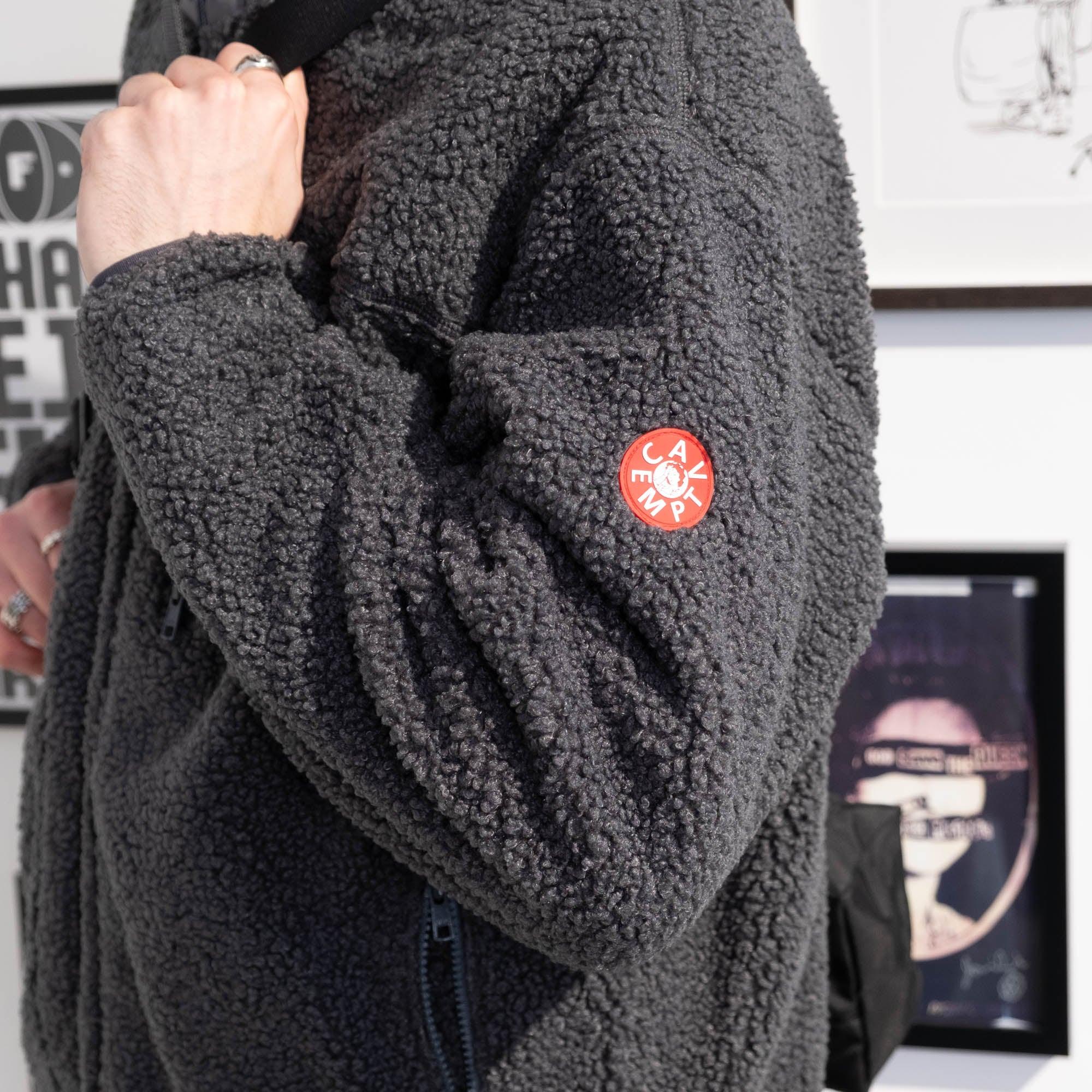 Cav Empt Stand Collar Boa Zip Up - Grey