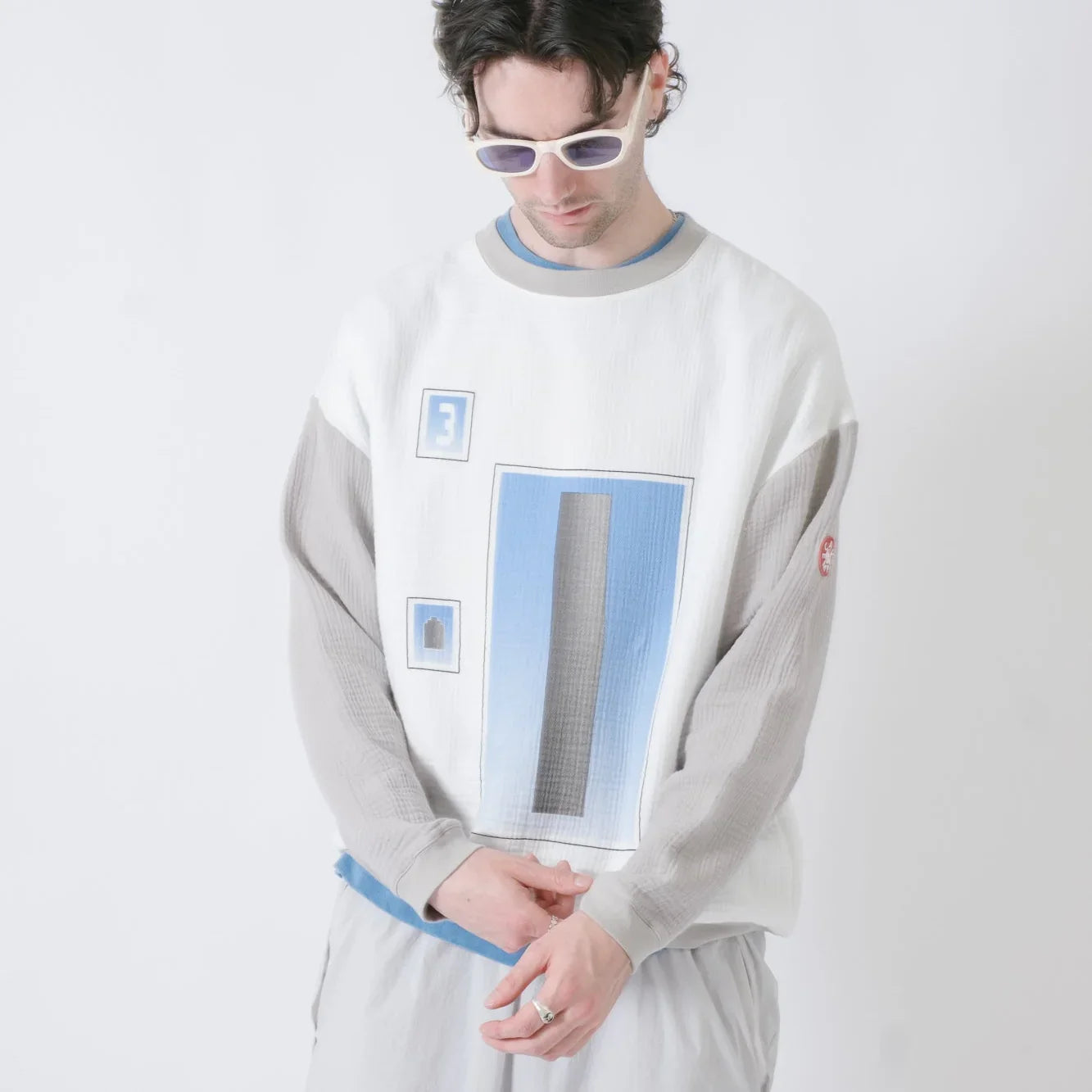 Cav Empt AS Cylinder Gauze Crew Neck Sweater - White
