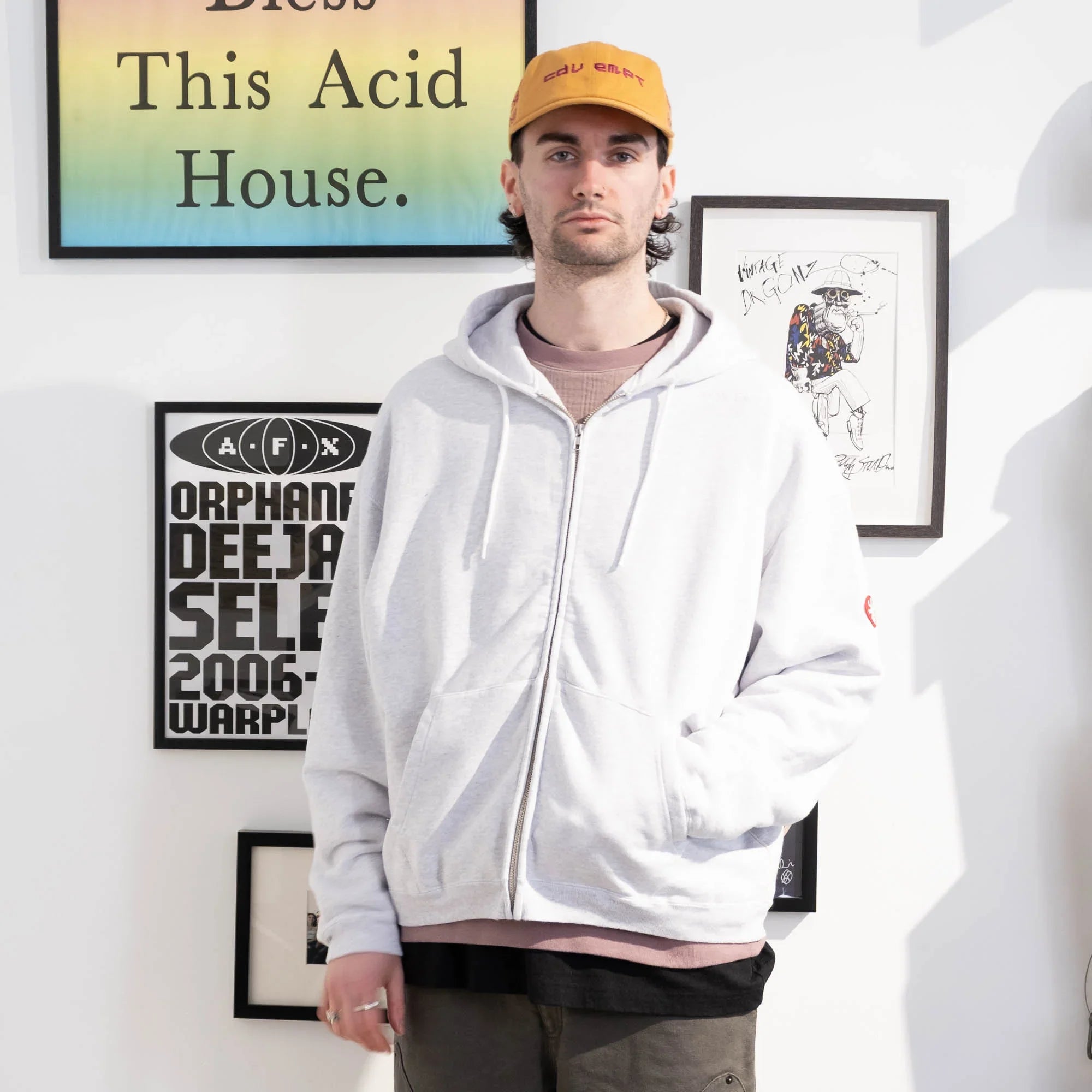 Cav Empt Soild Loose Zip Hoody - Grey