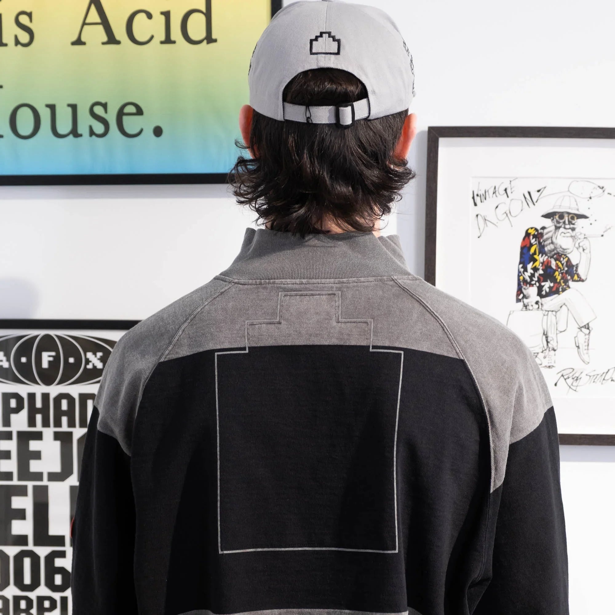 Cav Empt Overdye Stripe Half Zip - Grey