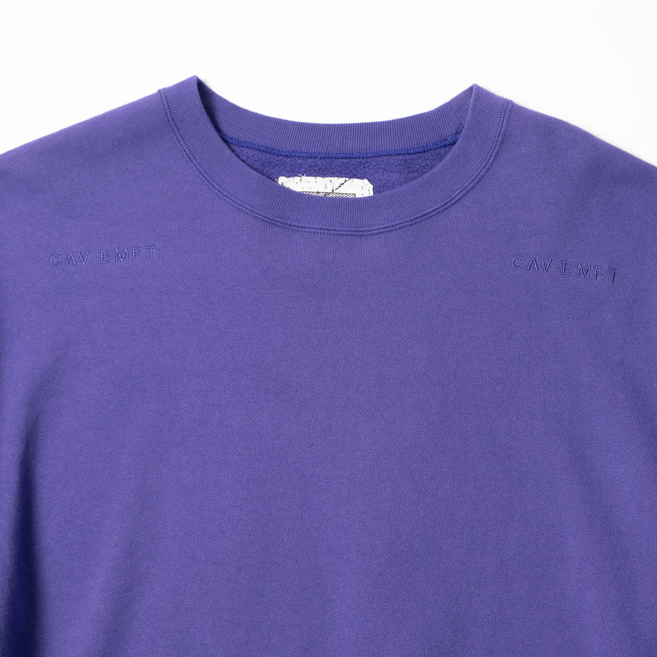 Cav Empt Solid Loose Crew Neck Sweater - Purple