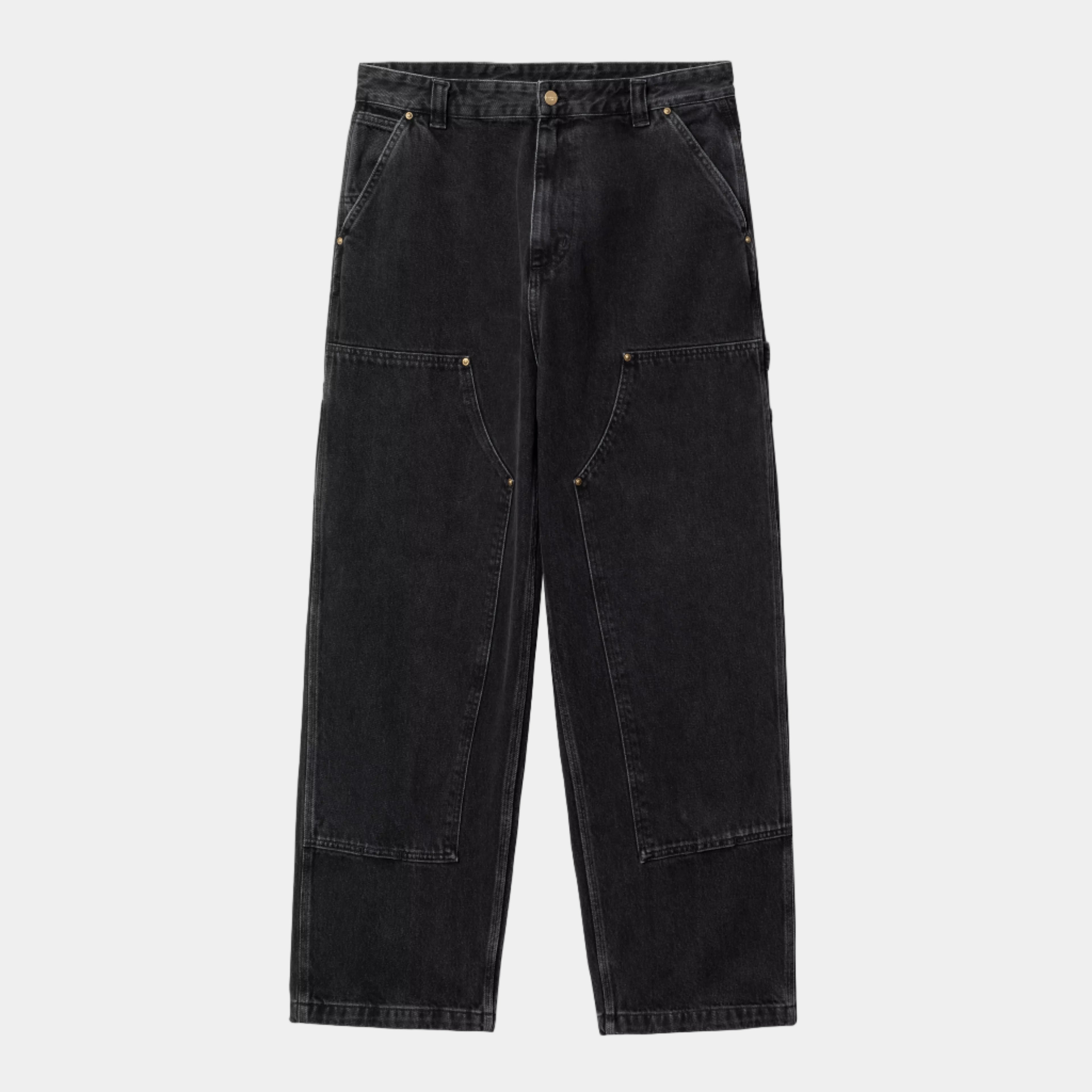 Carhartt WIP Nash Double Knee Pant - Black Stone Washed
