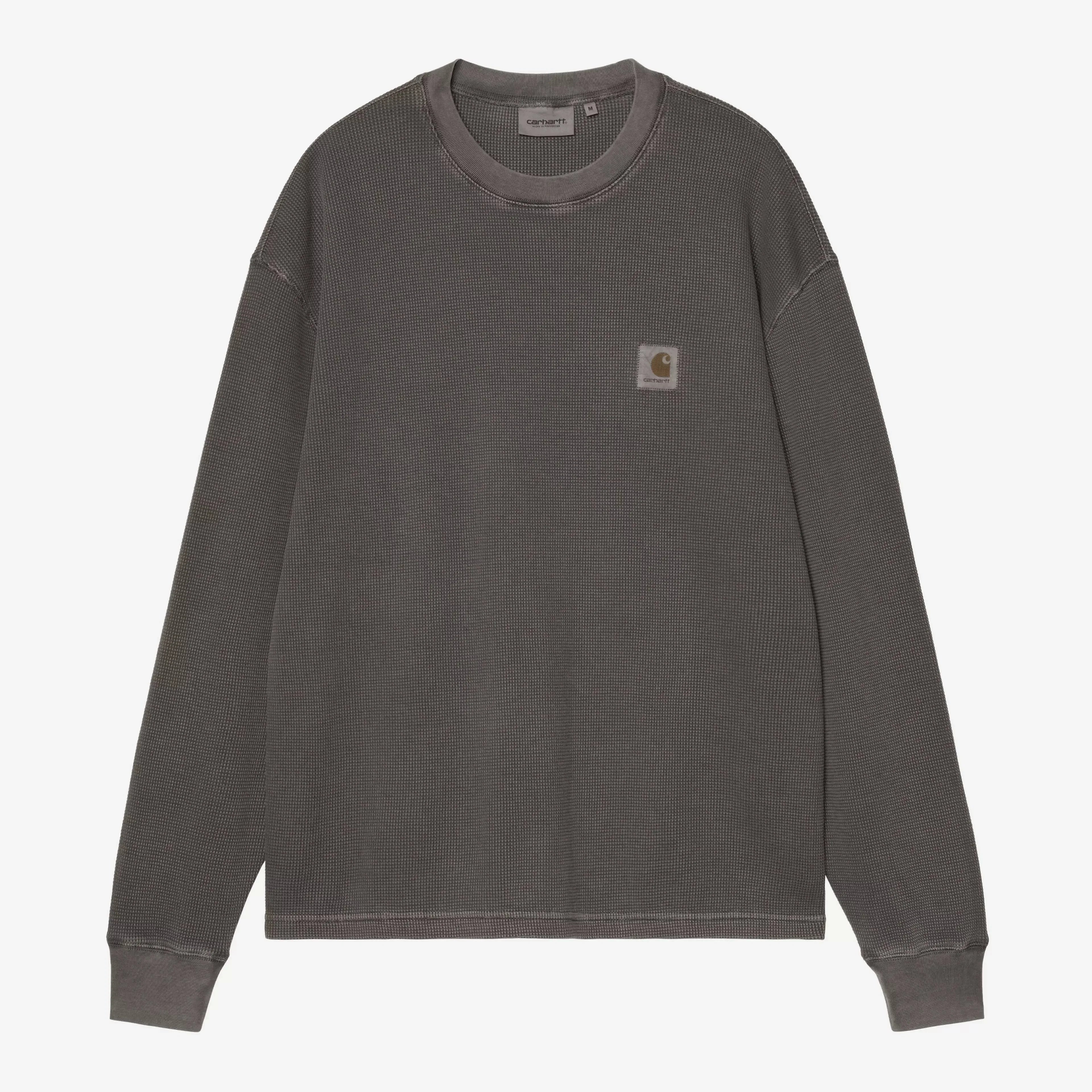 Carhartt WIP L/S Vista Waffle T-Shirt - Black Garment Dyed