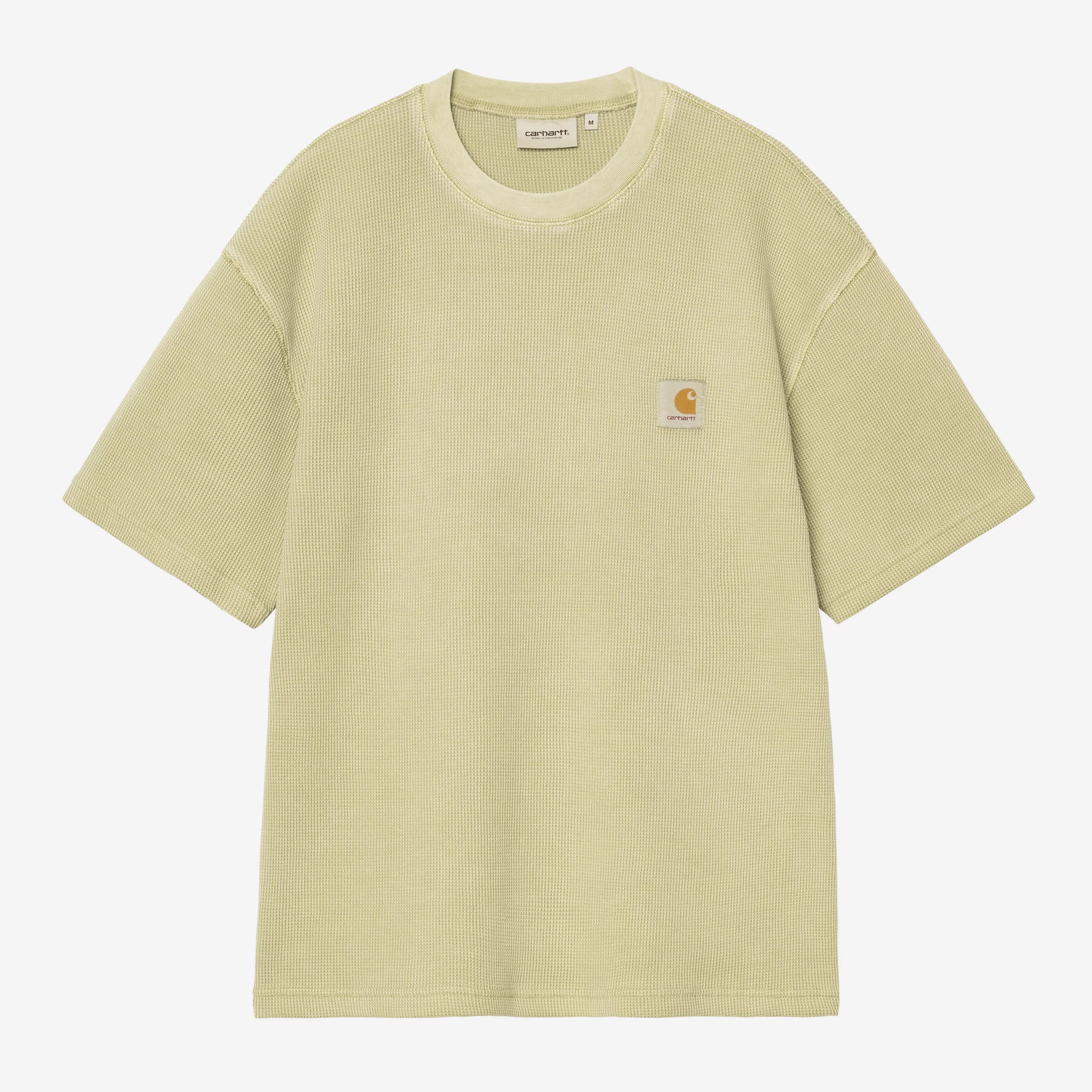 Carhartt WIP Nelson Waffle T-Shirt - Gentle Green Garment Dyed