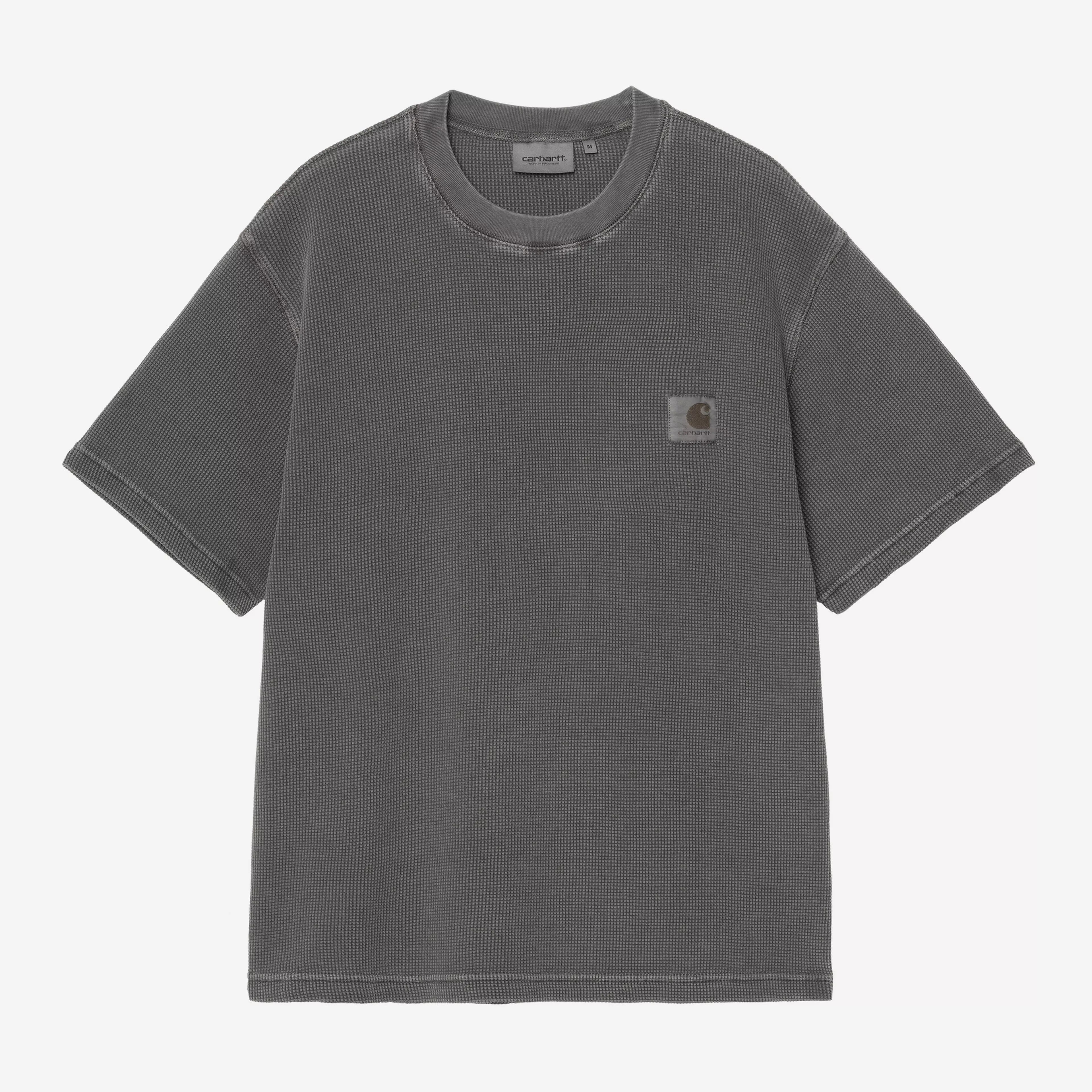 Carhartt WIP Nelson Waffle T-Shirt - Black Garment Dyed