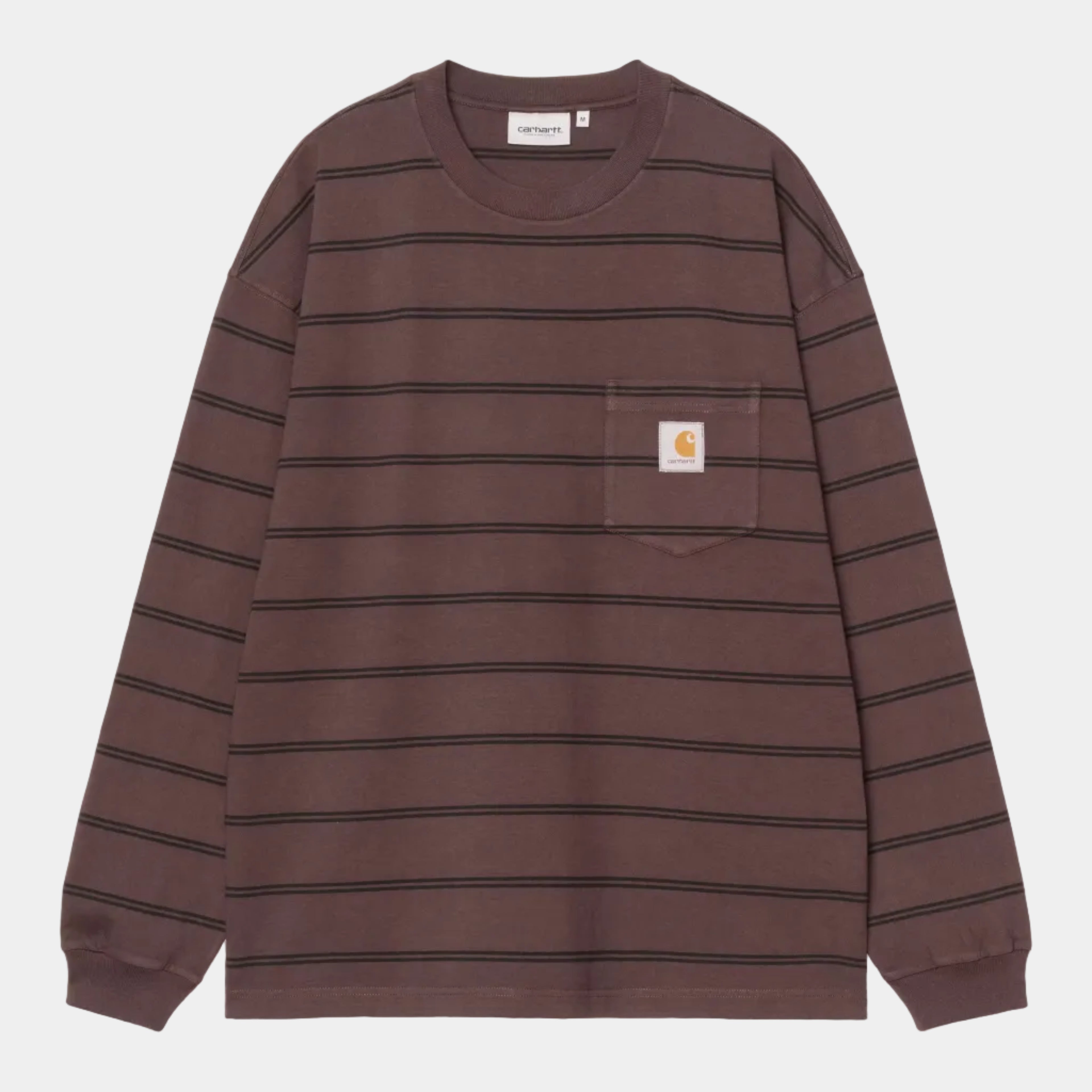 Carhartt WIP Cardona LS Pocket T-Shirt - Cardona Stripe/Natural /Palisander