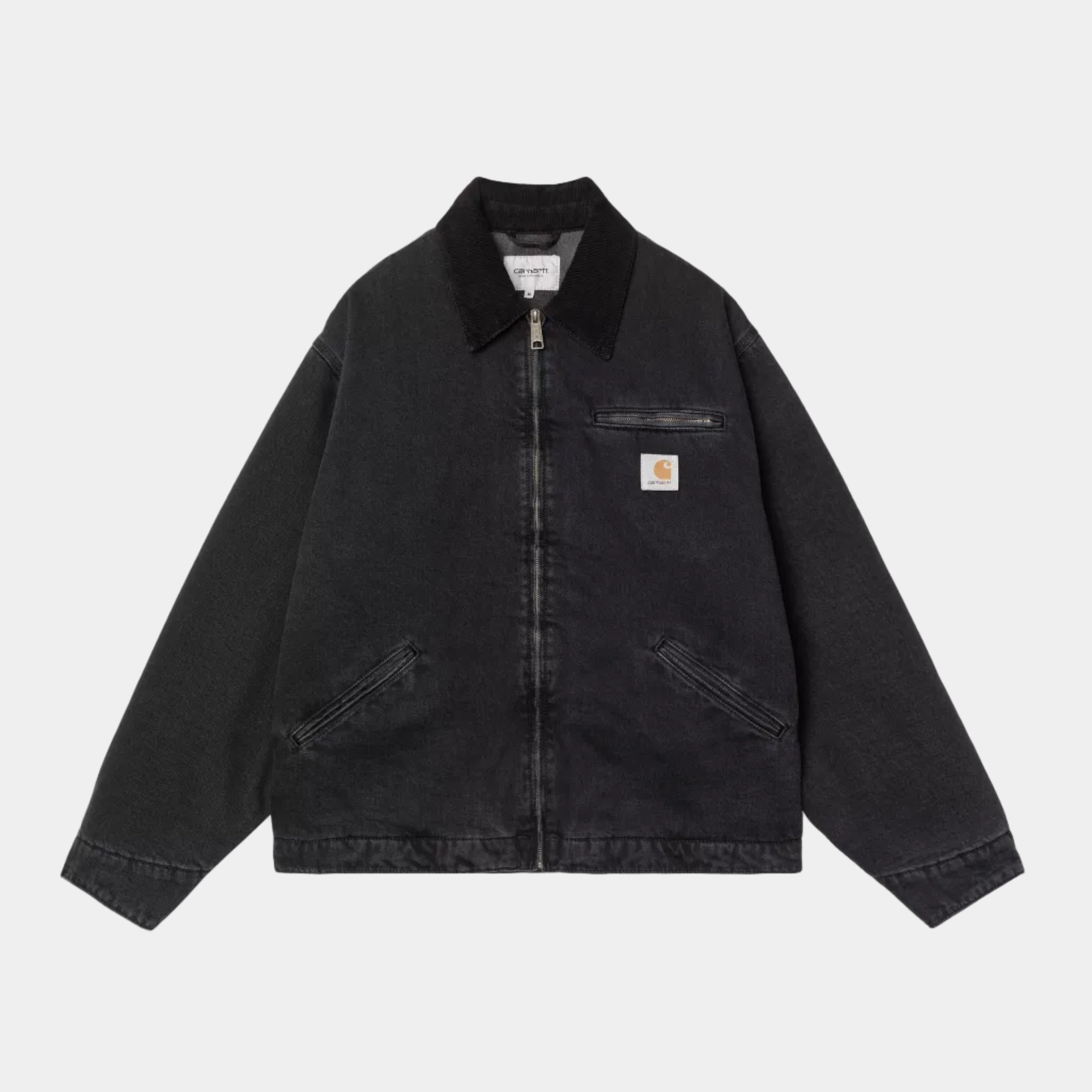 Carhartt WIP OG Detroit Smith Denim Jacket (Winter) - Black/Black Stone Washed