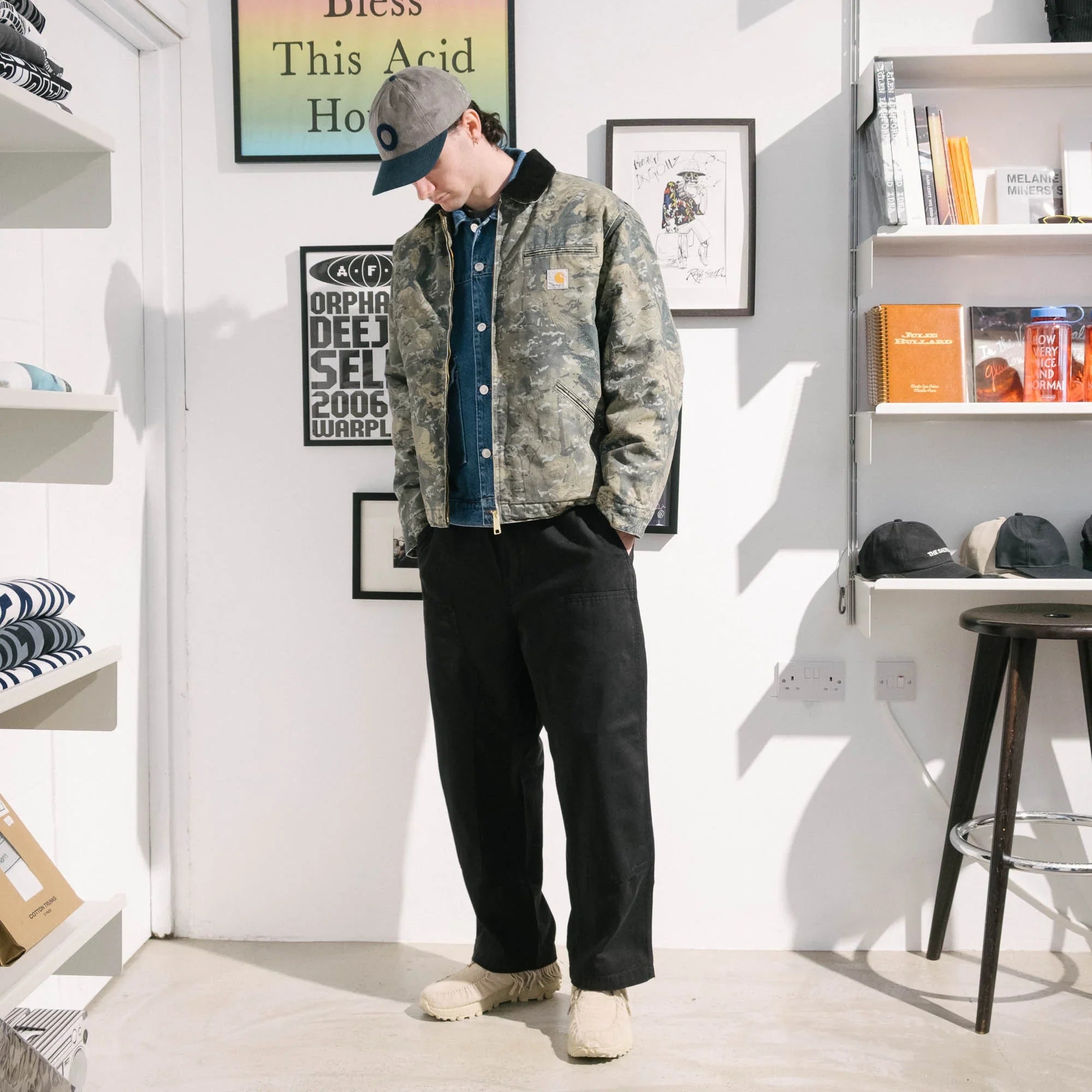Pop Trading Company O Six Panel Hat - Grey/Navy