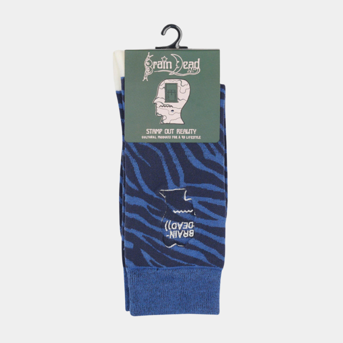 Brain Dead Logohead Dress Socks - Blue Zebra