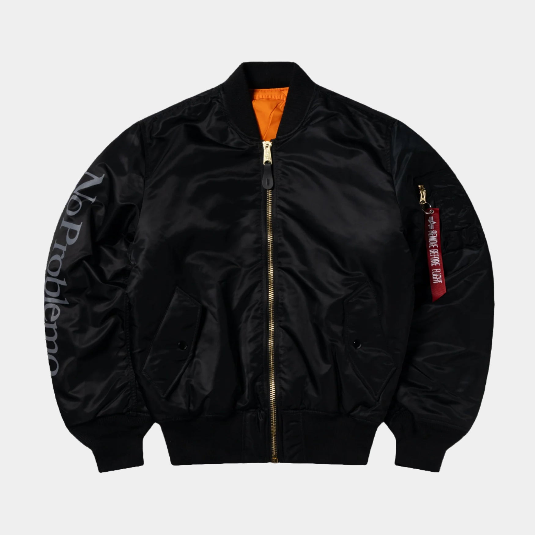No Problemo x Alpha Industries No War MA-1 Jacket - Black