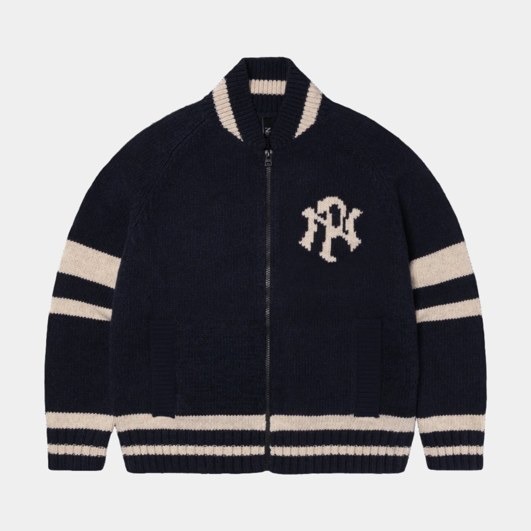 No Problemo NYP Varsity Zip Thru Knit - Navy