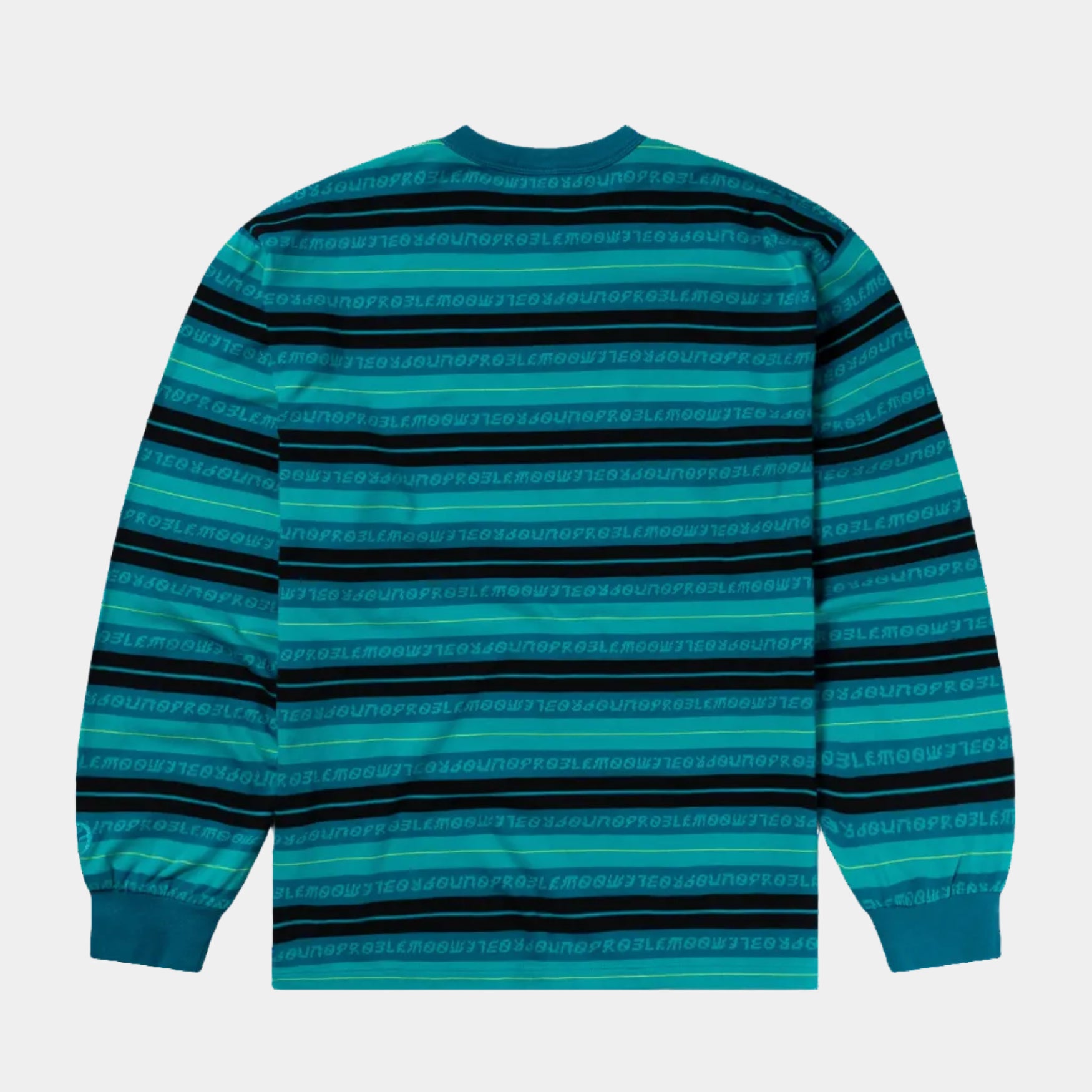No Problemo Jacquard Stripe LS Tee - Aqua