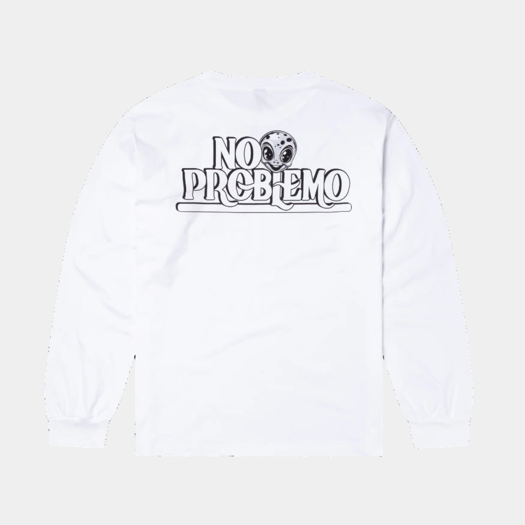 No Problemo Stickers LS Tee - White