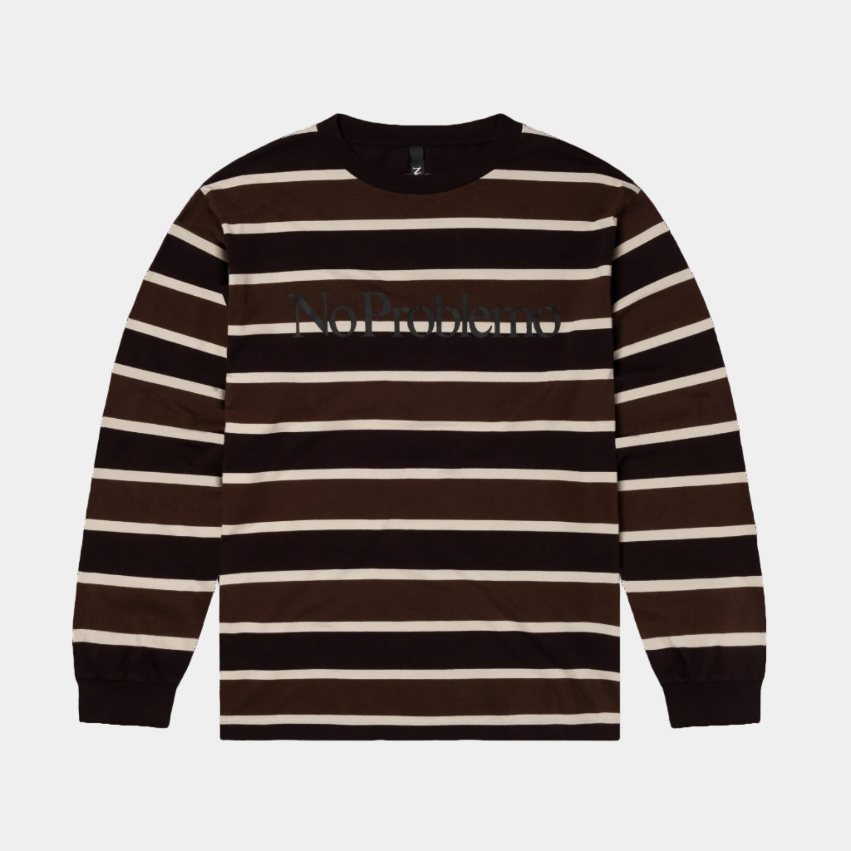 No Problemo Striped LS Tee - Brown