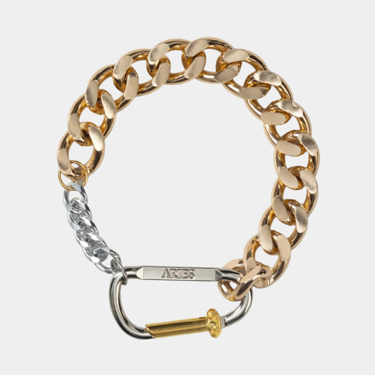 Aries Column Carabiner Chunky Necklace - Gold