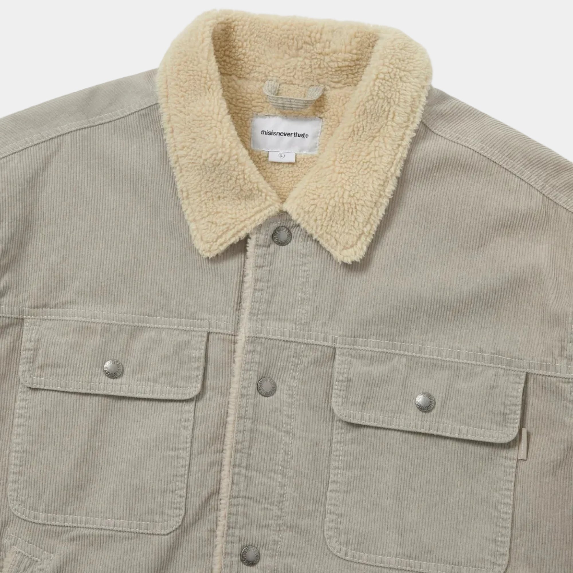 thisisneverthat Sherpa Lined Corduroy Trucker Jacket - Stone